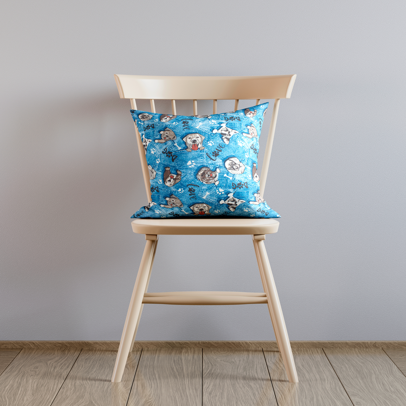 Loneta de decoração - Animal - Azul