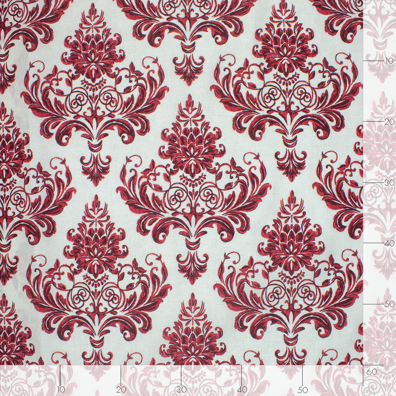 Loneta de decoração - Floral - Vermelho