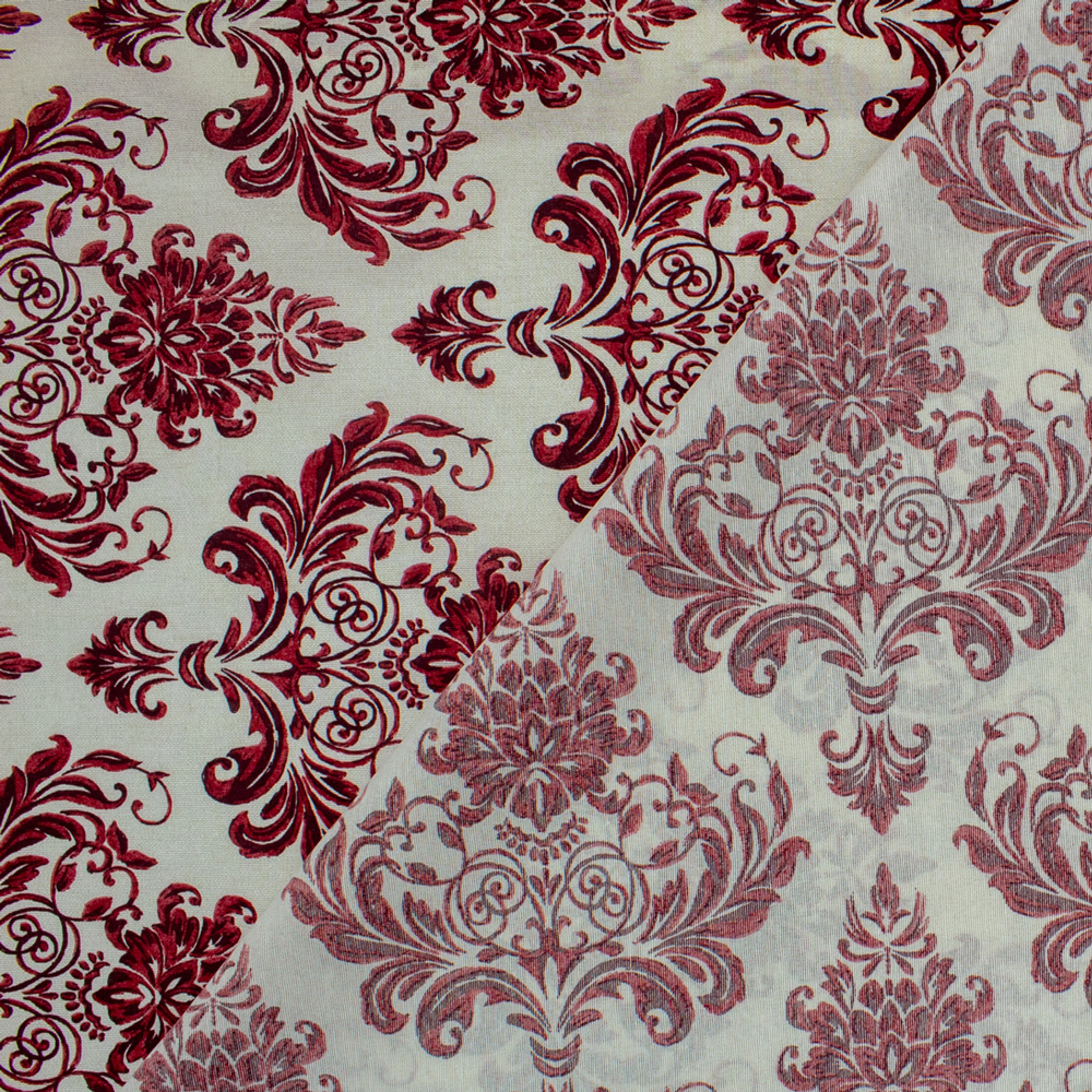 Loneta de decoração - Floral - Vermelho