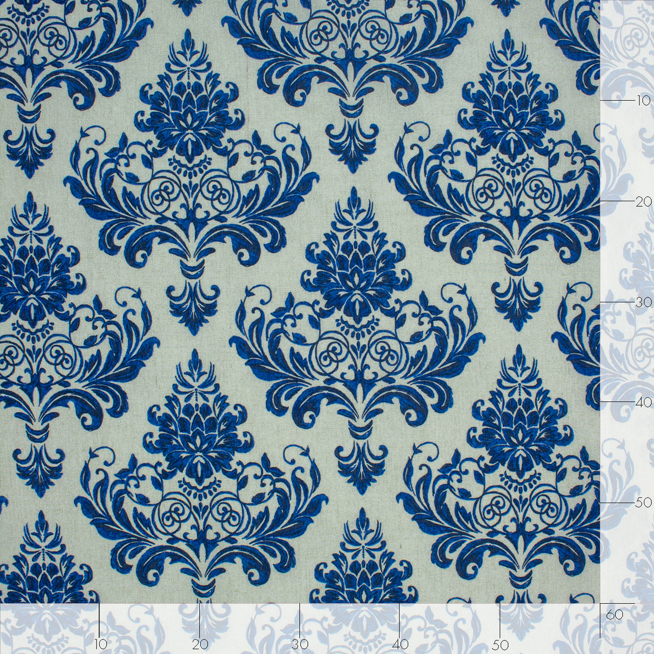 Loneta de decoração - Floral - Azul