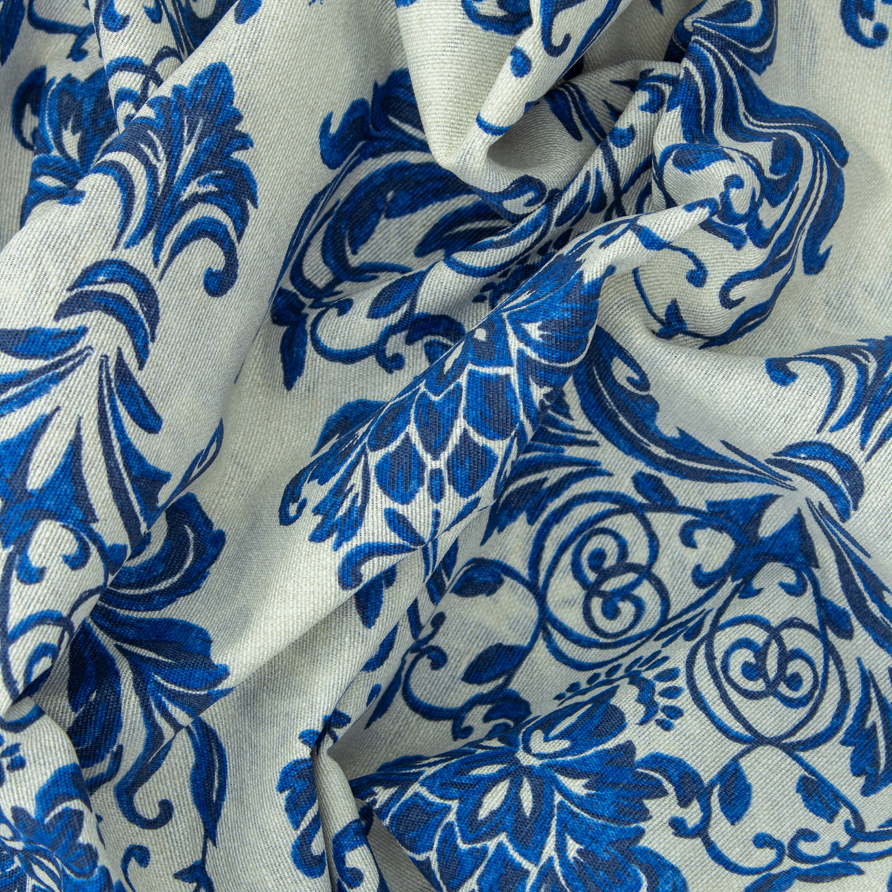 Loneta de decoração - Floral - Azul