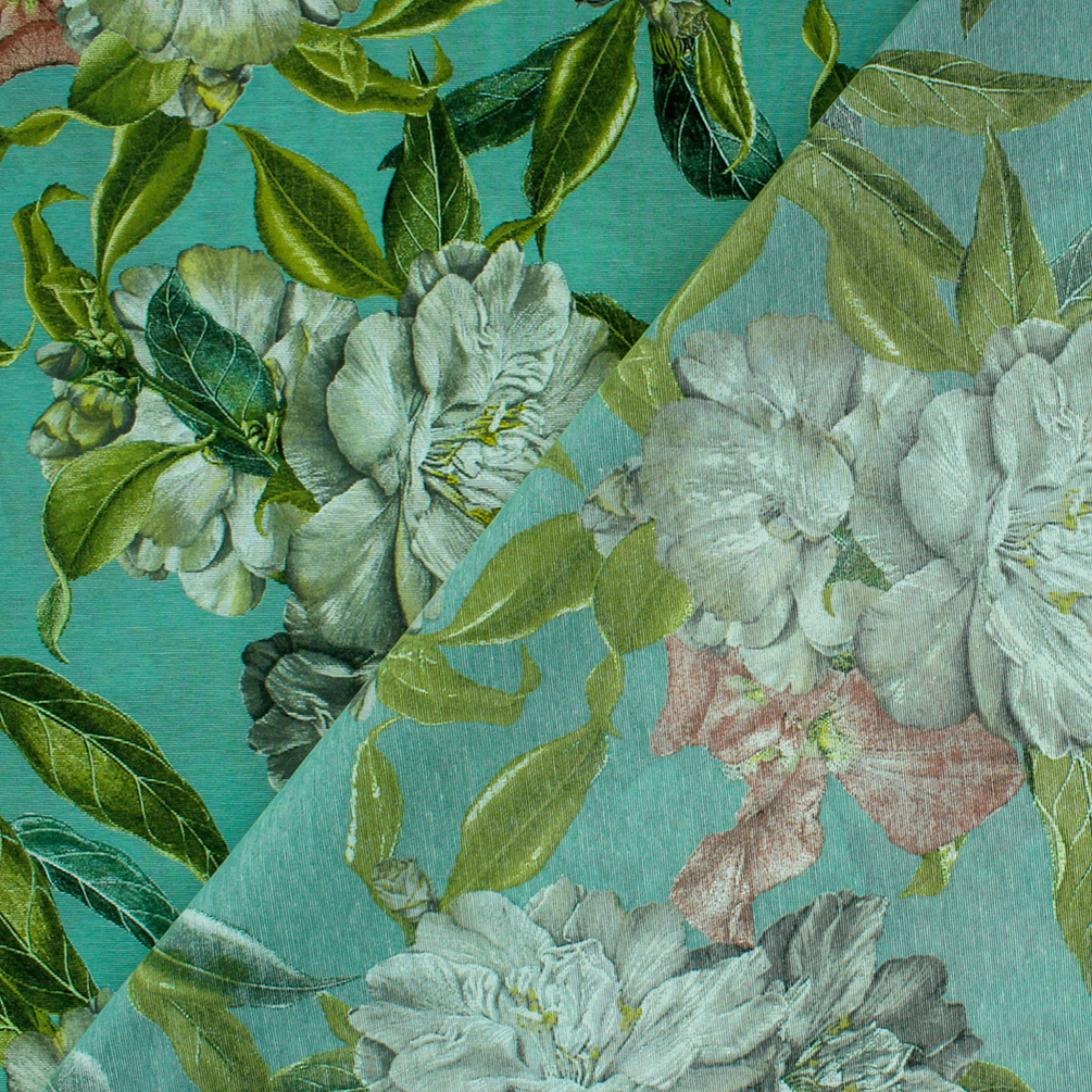 Loneta de decoração - Floral - Verde