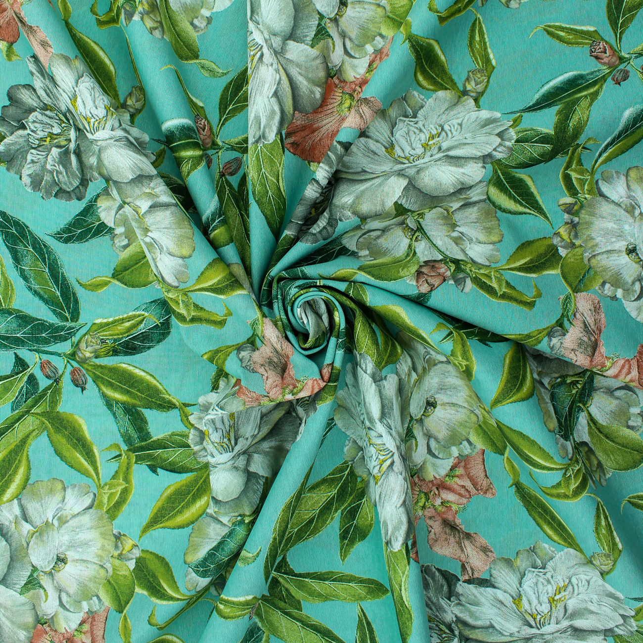 Loneta de decoração - Floral - Verde