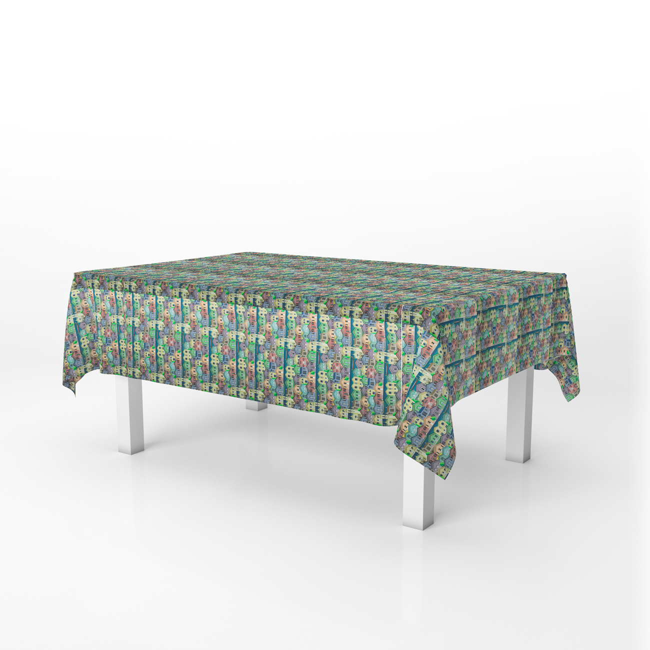 Loneta de Decoração Digital - Palheiros da Costa Nova - Multicolor