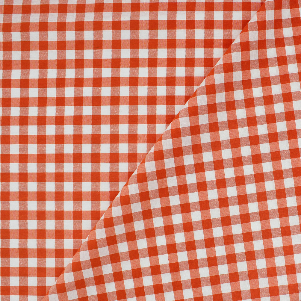 Tecido Xadrez Médio Vichy - Laranja