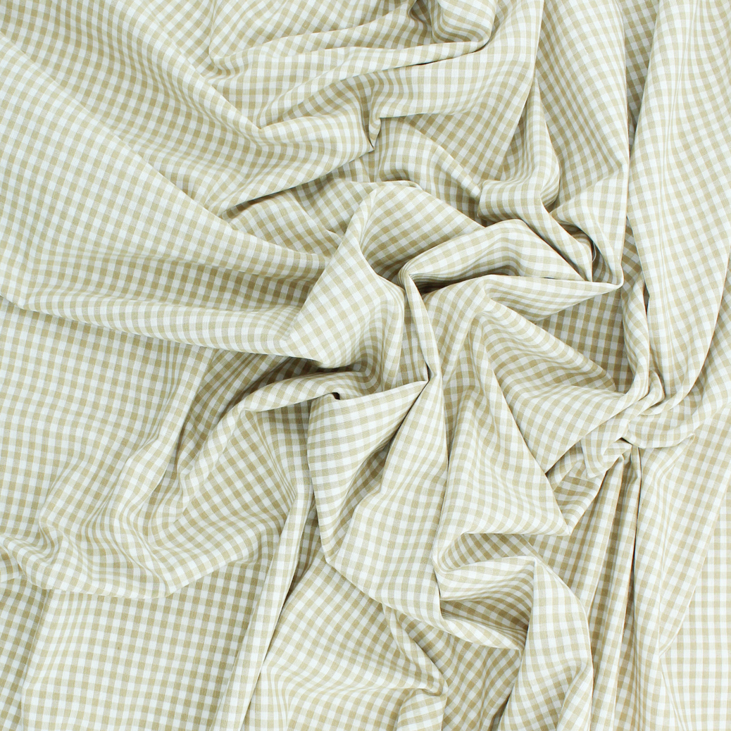 Tecido Xadrez Pequeno Vichy - Bege