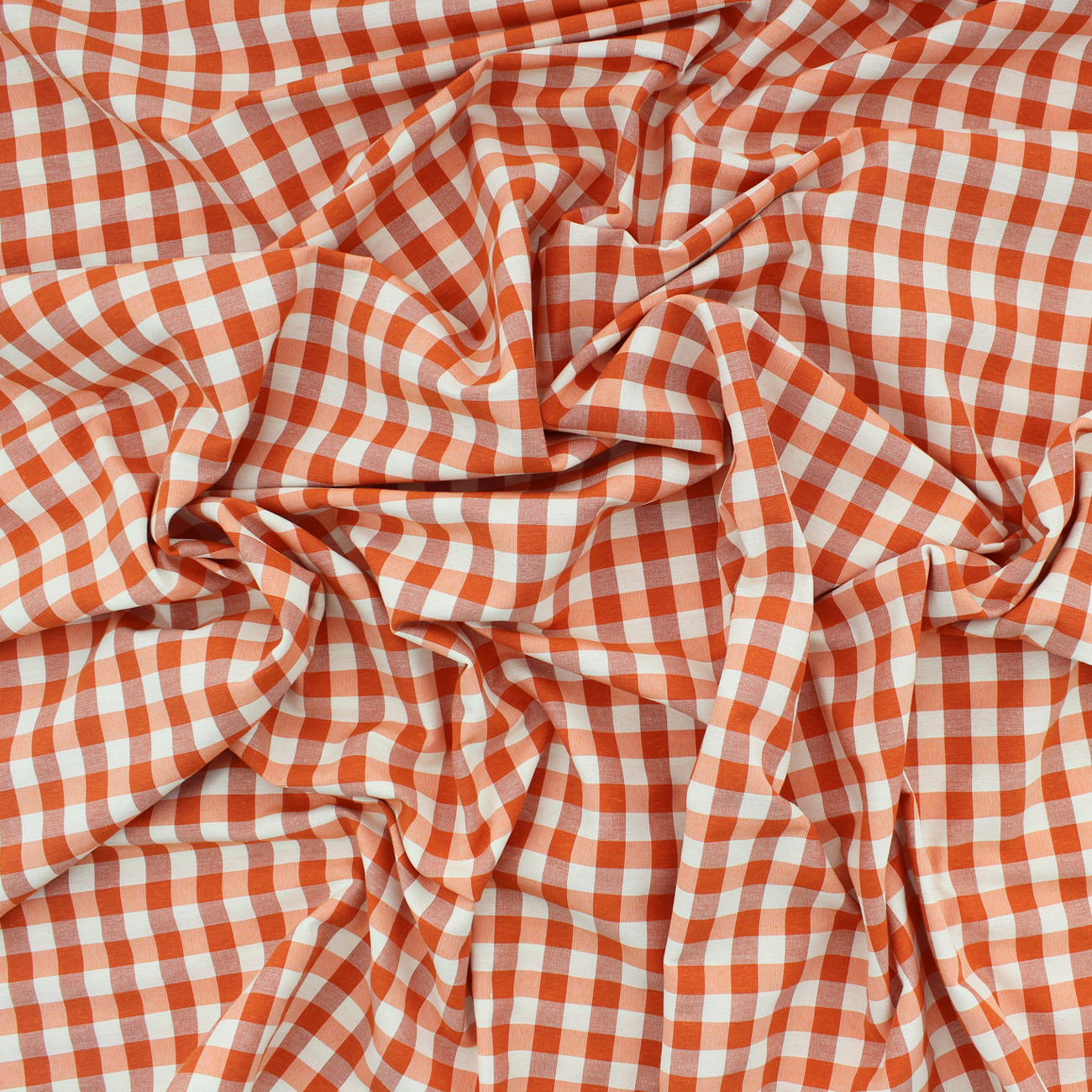 Tecido Xadrez Médio Vichy - Laranja