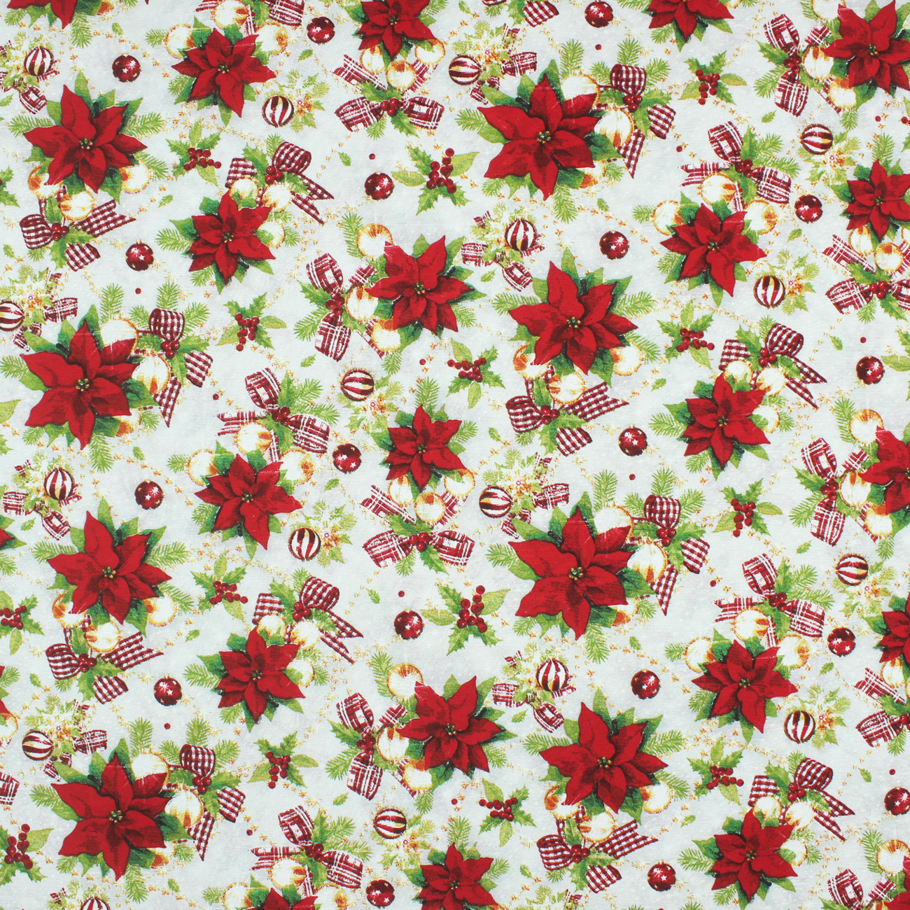 Natal - Loneta de decoração - Efeitos Natal - Bege e Vermelho