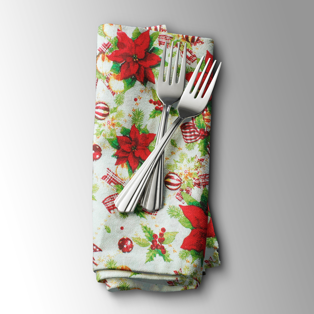 Natal - Loneta de decoração - Efeitos Natal - Bege e Vermelho