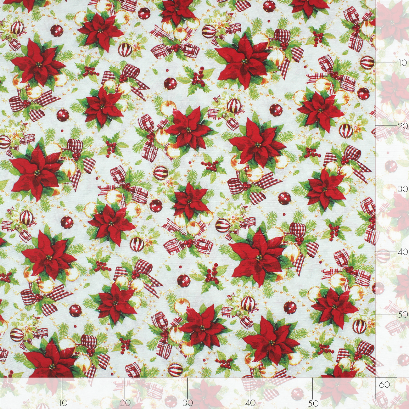 Natal - Loneta de decoração - Efeitos Natal - Bege e Vermelho