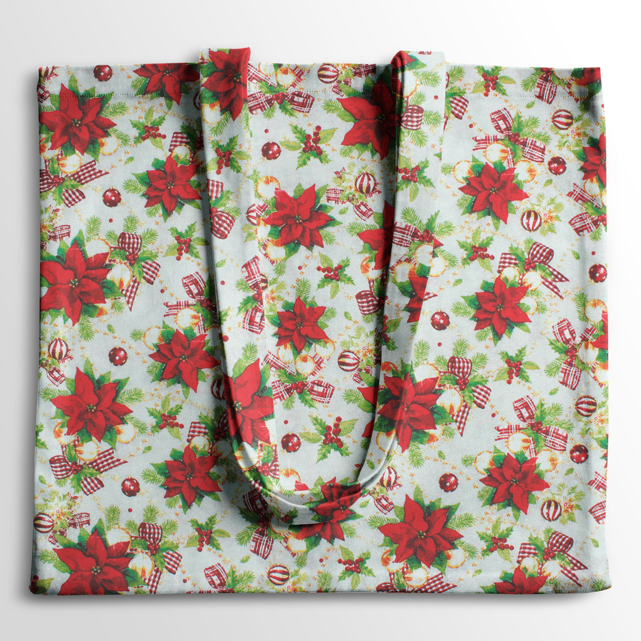 Natal - Loneta de decoração - Efeitos Natal - Bege e Vermelho