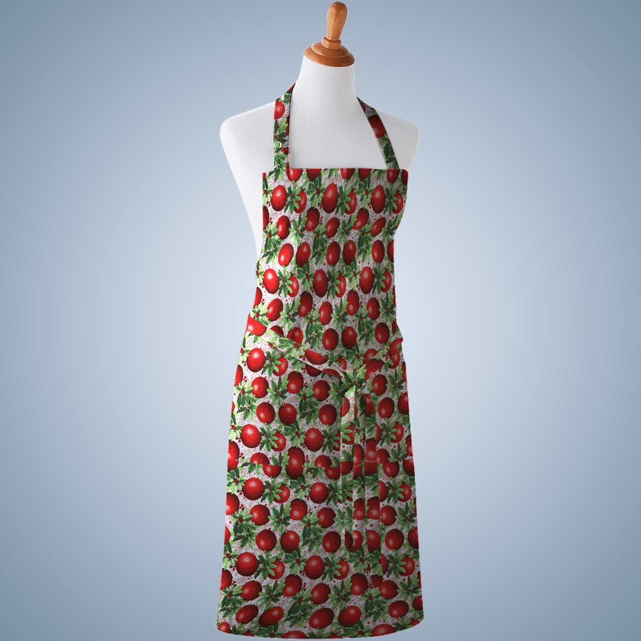 Natal - Loneta de decoração - Bolas e Azevinhos - Vermelho