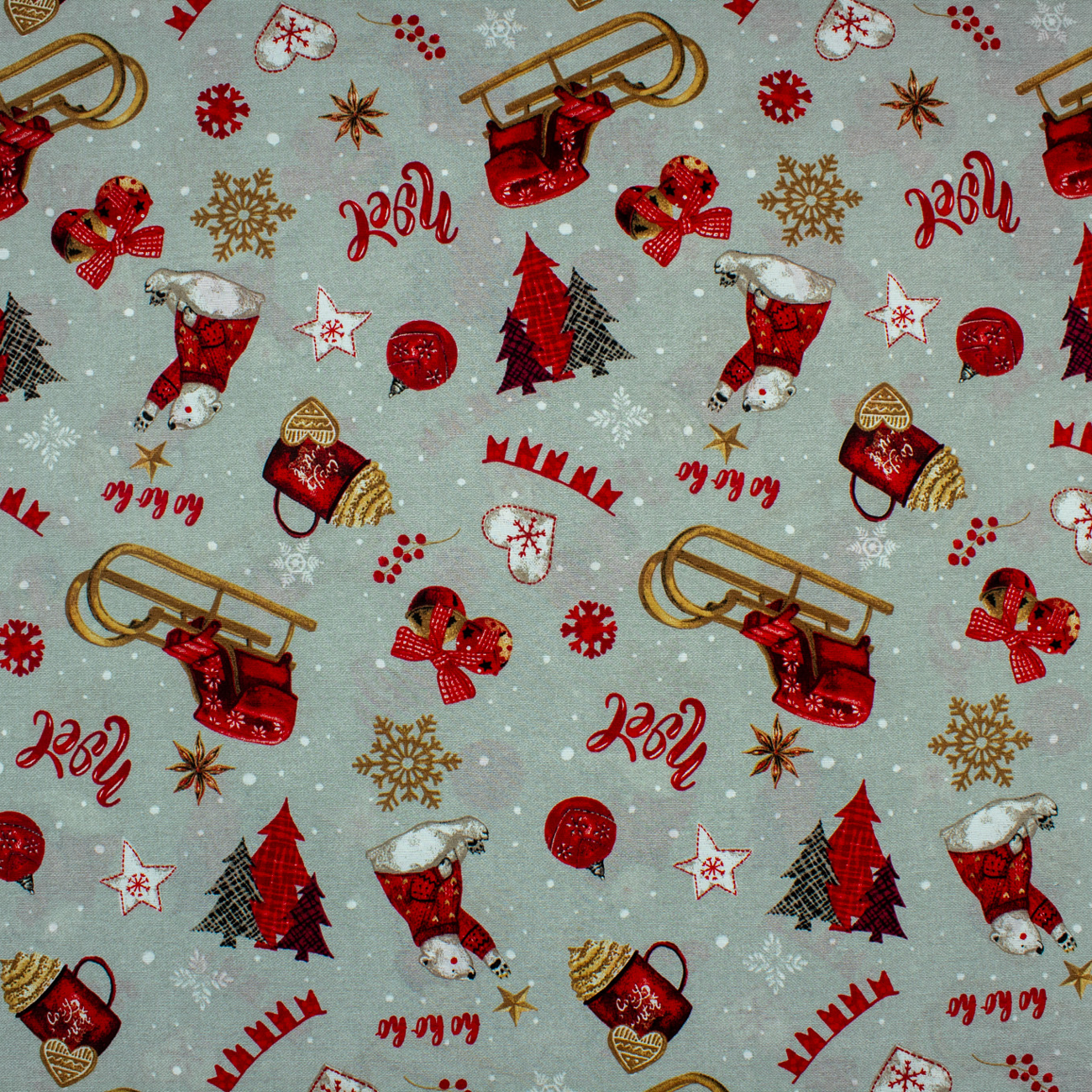 Natal - Loneta de decoração - Trenó - Vermelho