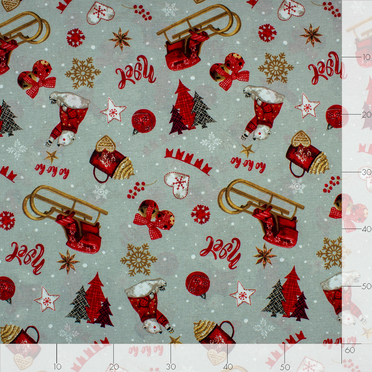 Natal - Loneta de decoração - Trenó - Vermelho