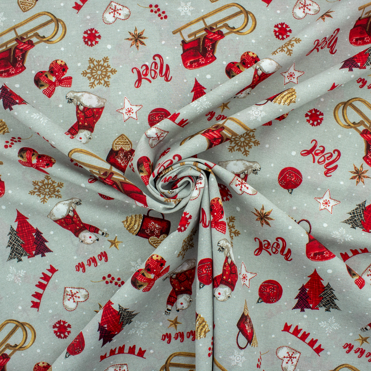 Natal - Loneta de decoração - Trenó - Vermelho