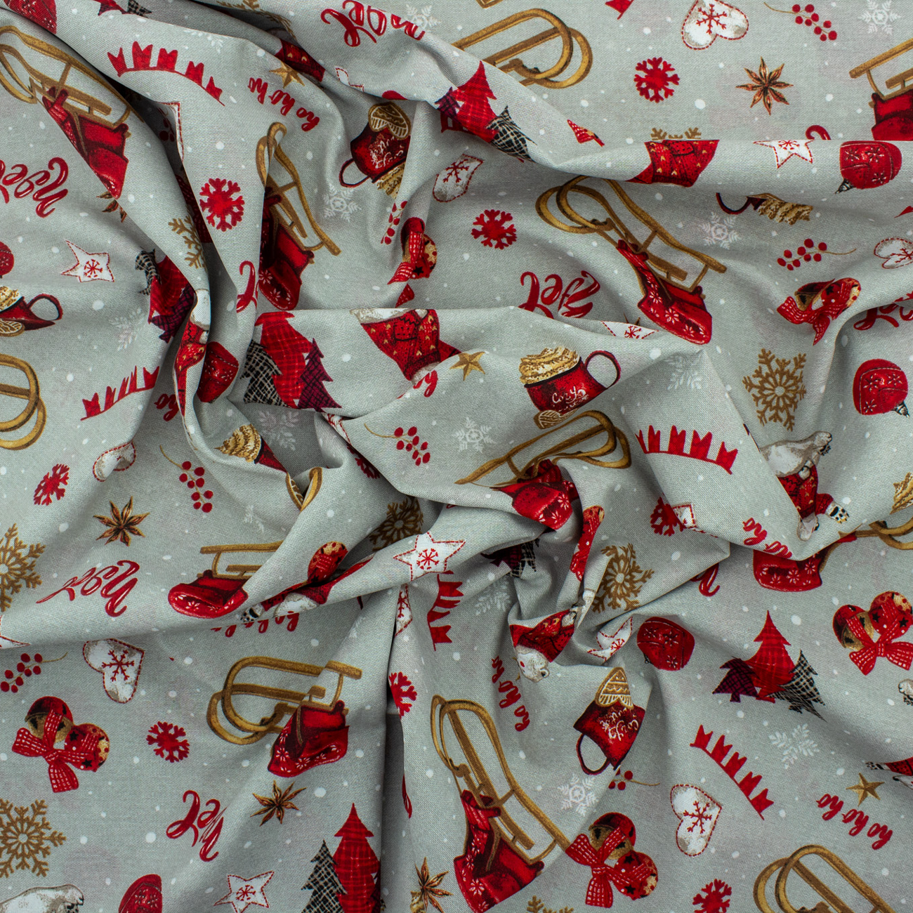 Natal - Loneta de decoração - Trenó - Vermelho