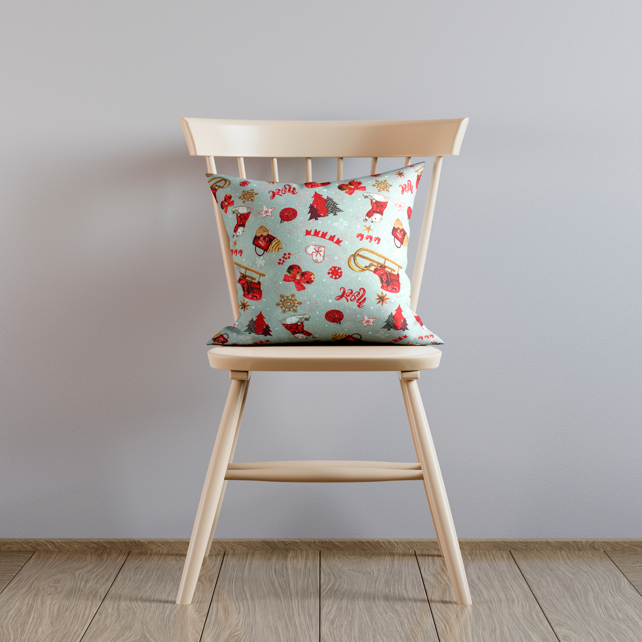 Natal - Loneta de decoração - Trenó - Vermelho