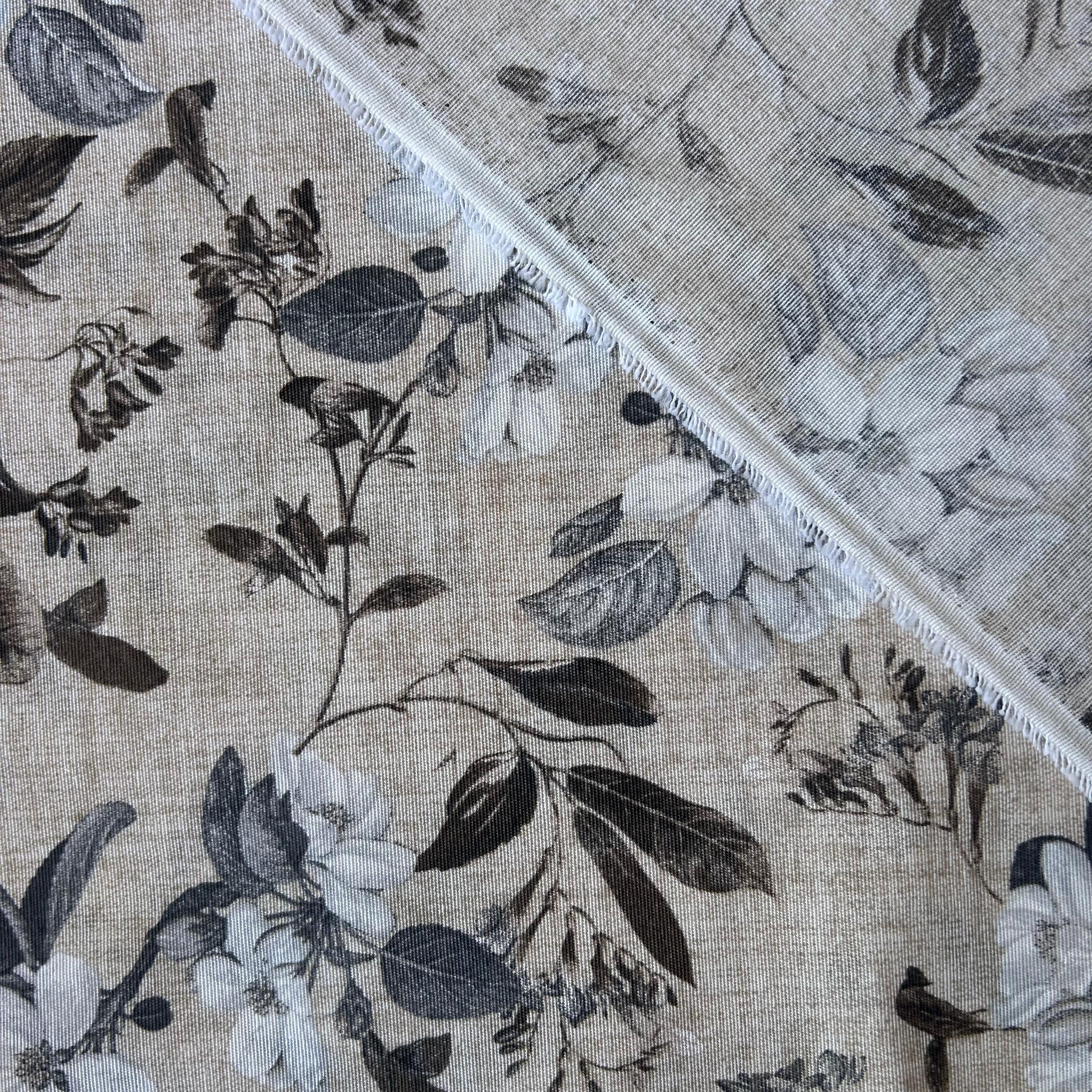Loneta de decoração - Floral - Cinzento