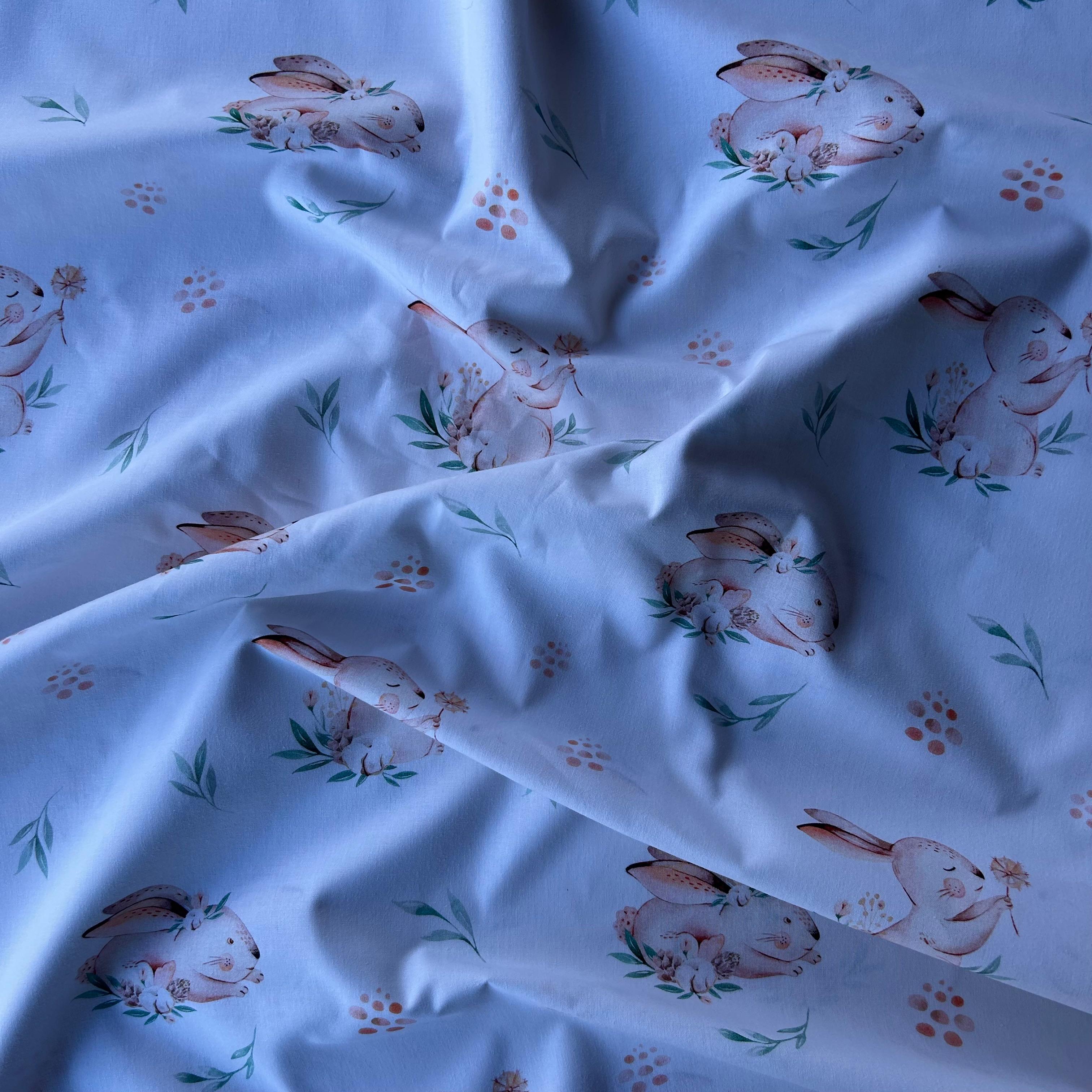 Algodão Estampado Coelho Branco