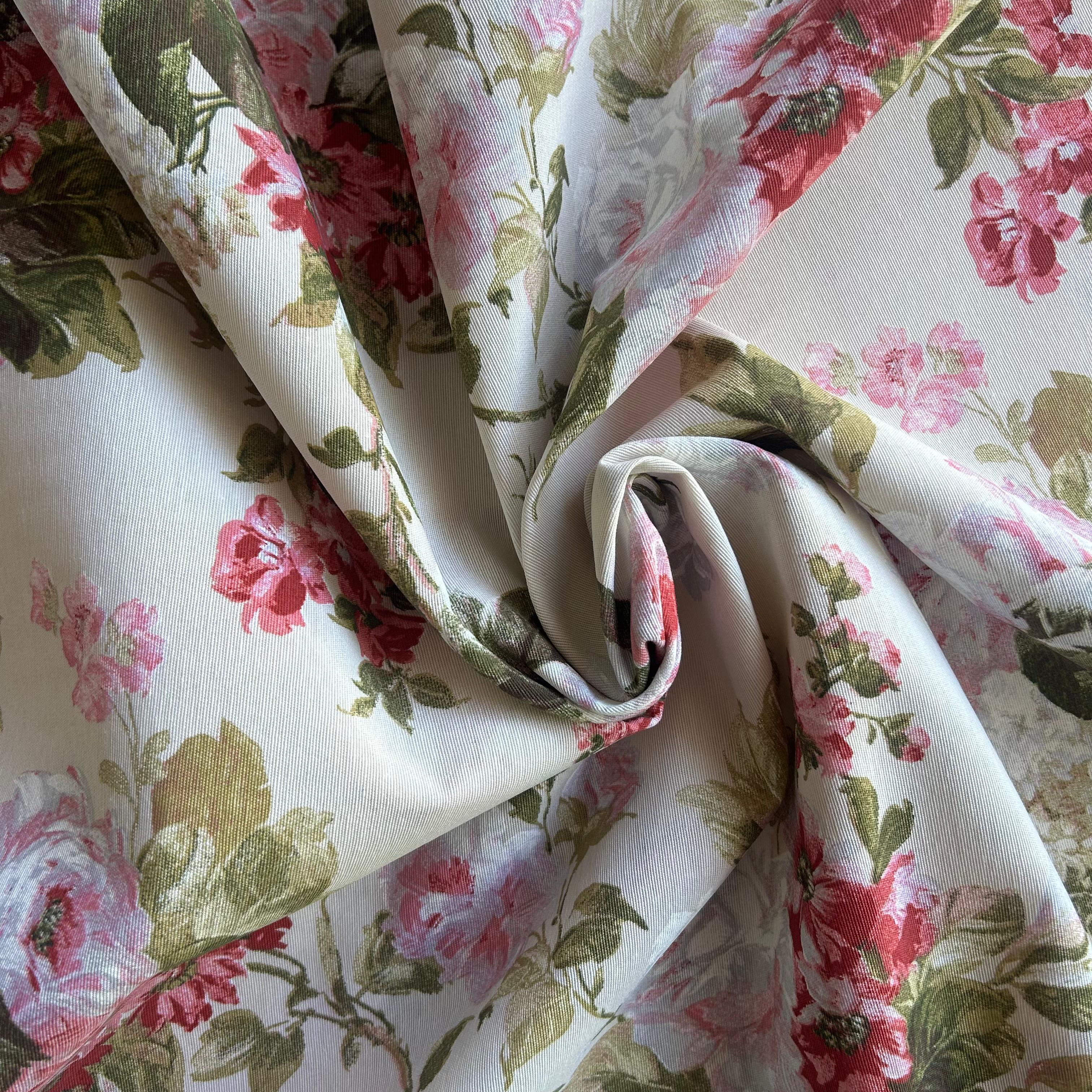 Loneta de decoração - Floral - Bege