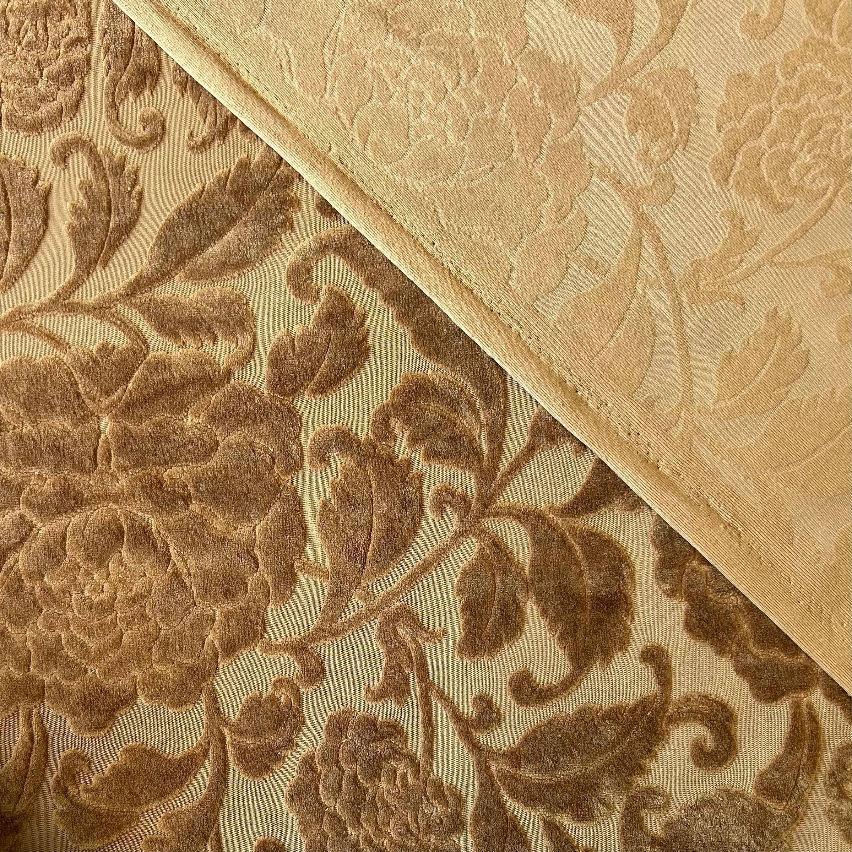 Veludo damasco para decoração Dourado