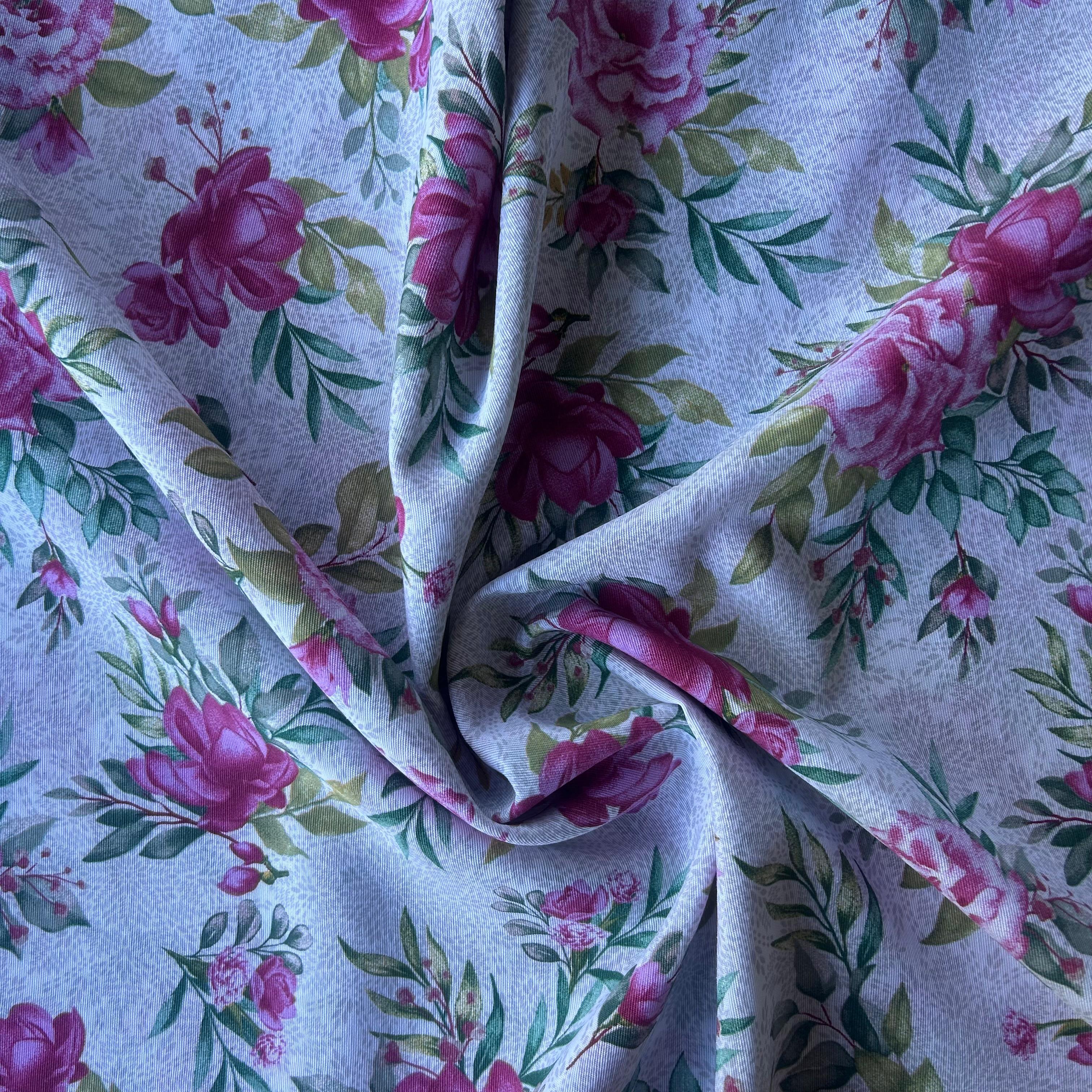 Loneta de decoração - Floral - Rosa