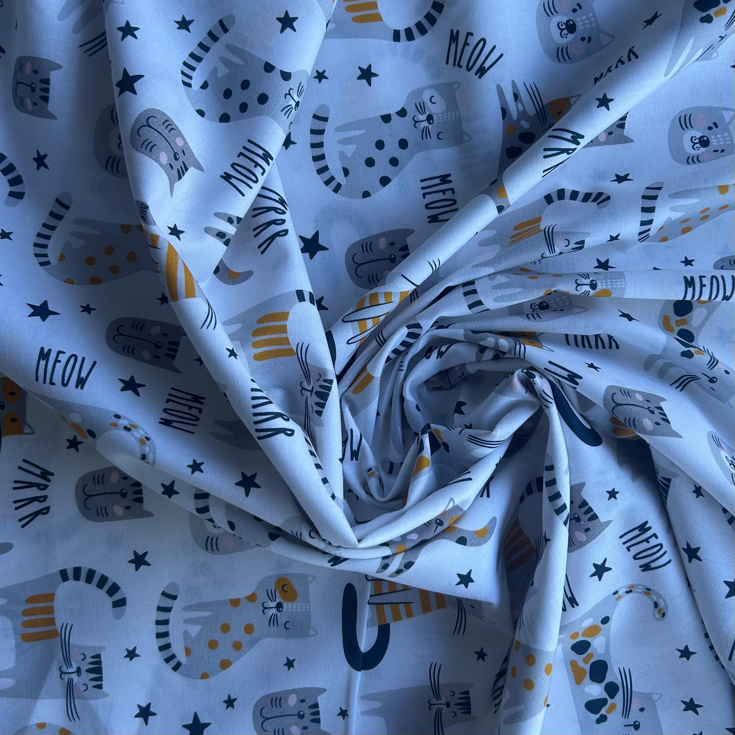 Algodão Estampado Gatos