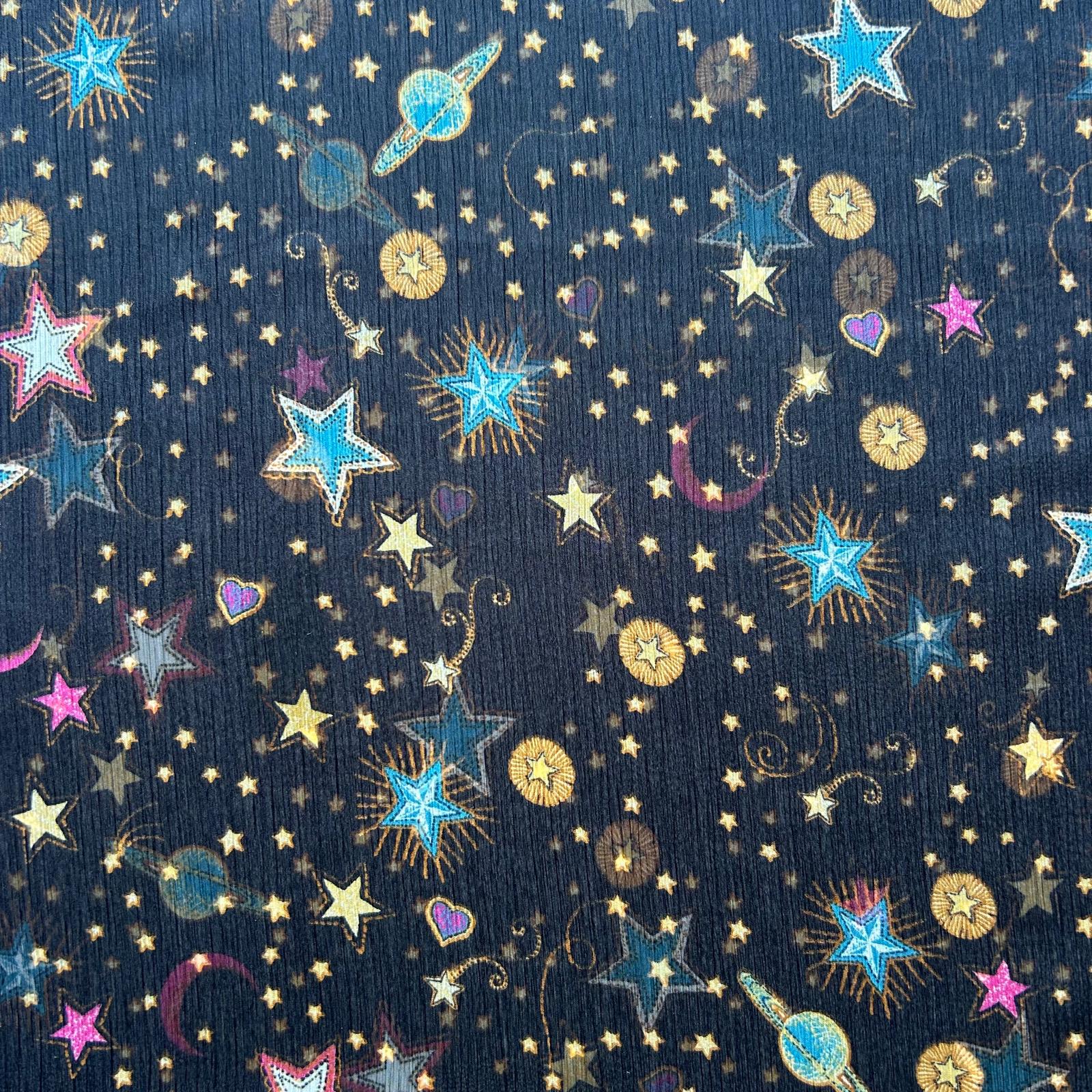 Retalho Camiseiro Estampado Estrelas