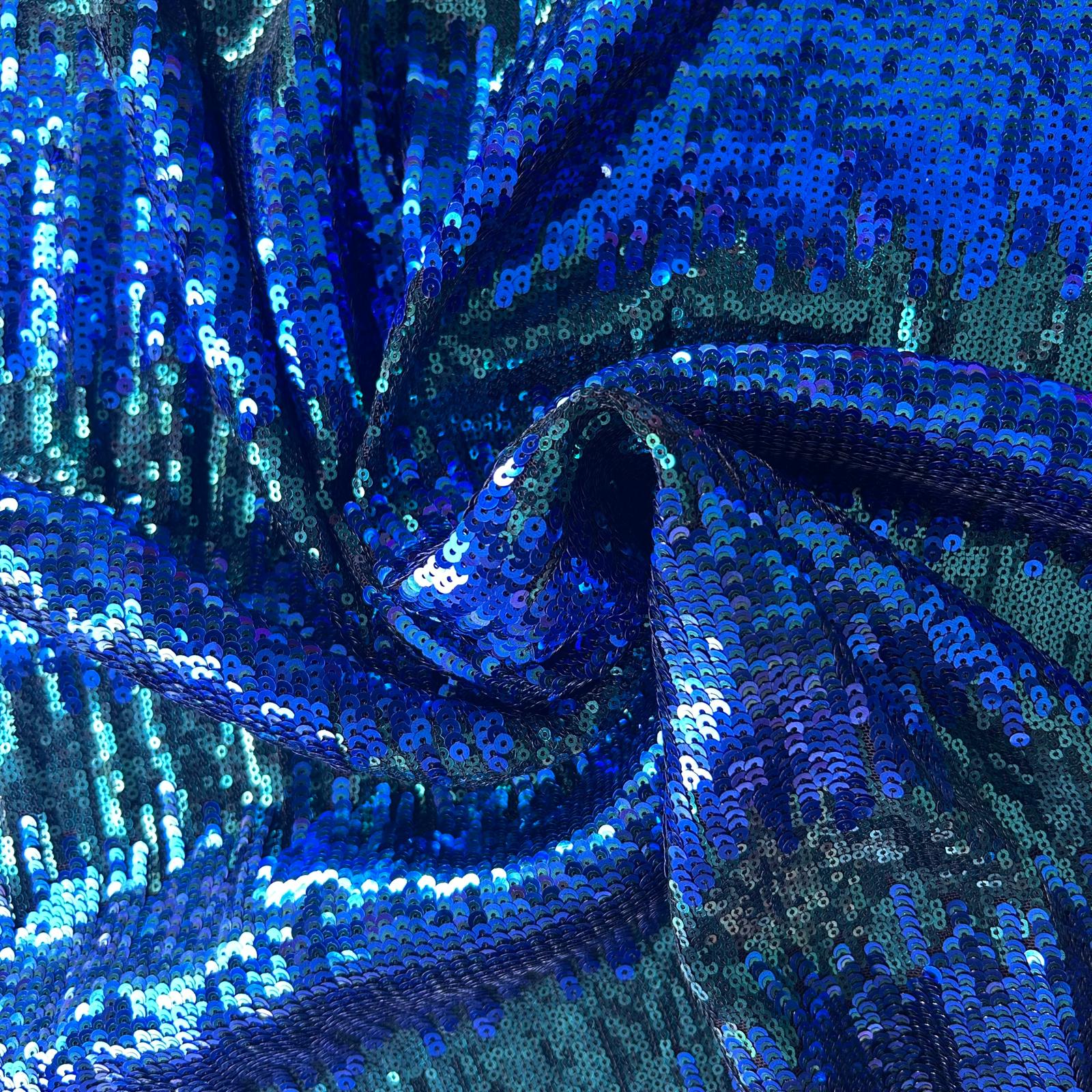 Renda de Cerimónia com Lantejoulas Azul