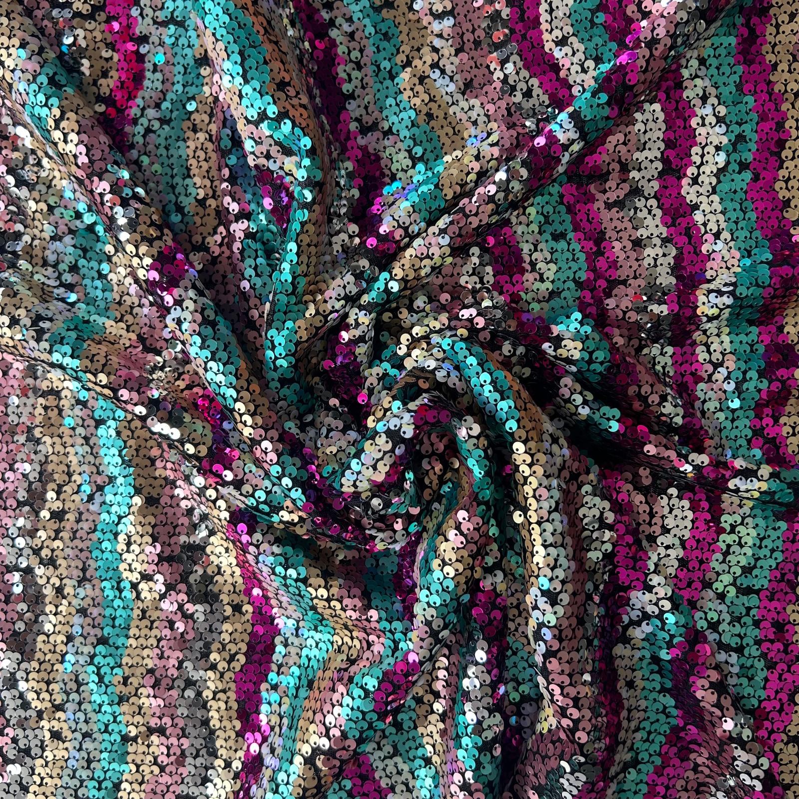 Renda de Cerimónia com Lantejoulas Multicolor