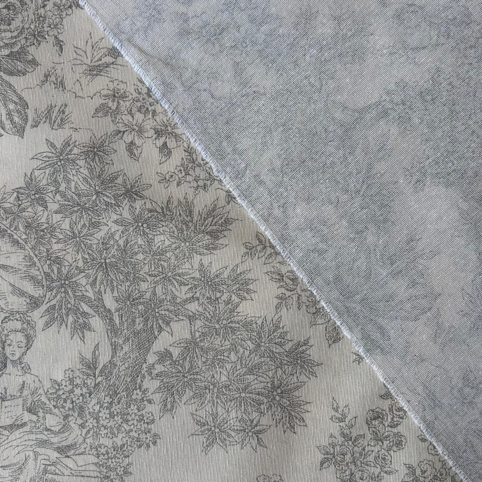 Loneta de decoração - Floral Histórico - Cinzento