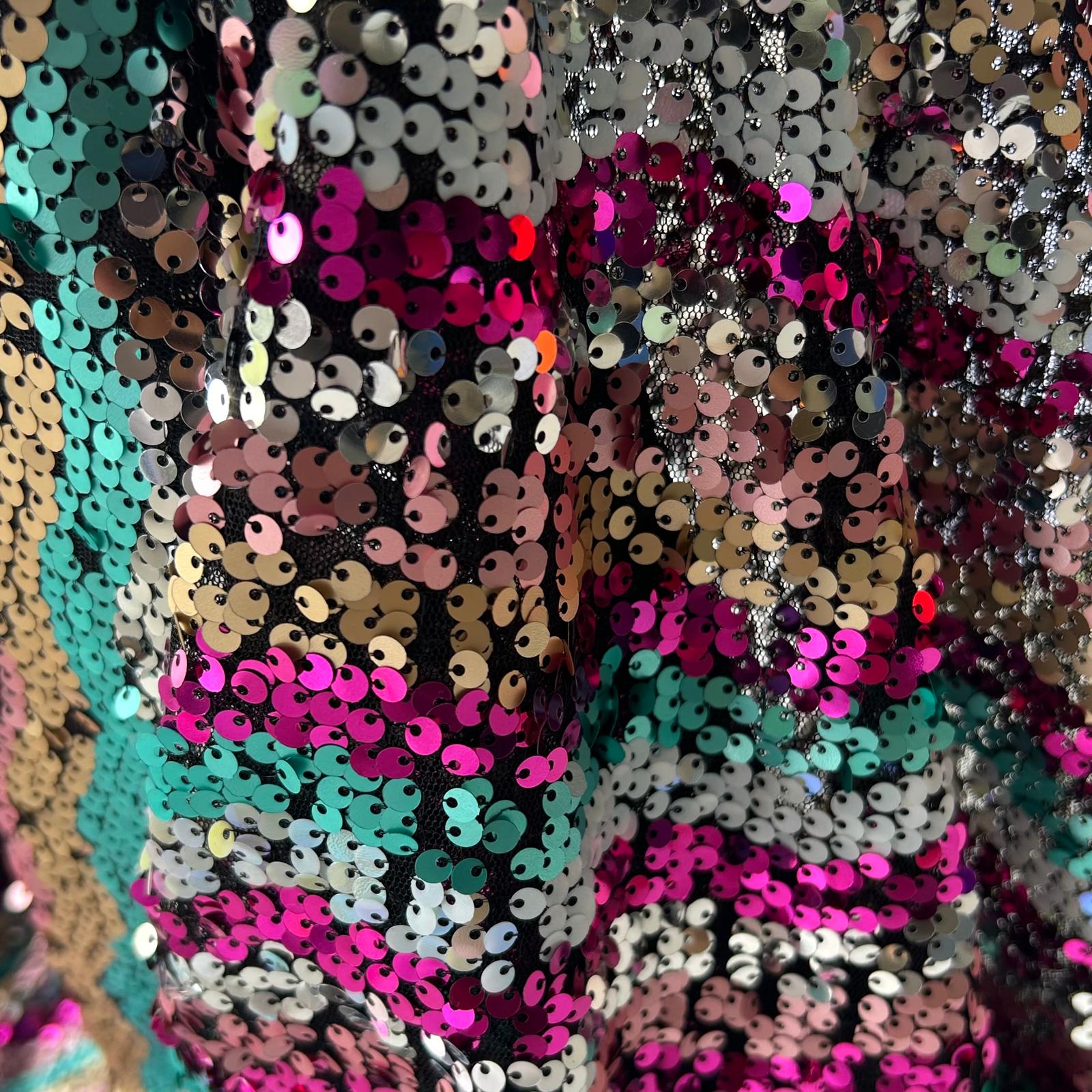Renda de Cerimónia com Lantejoulas Multicolor