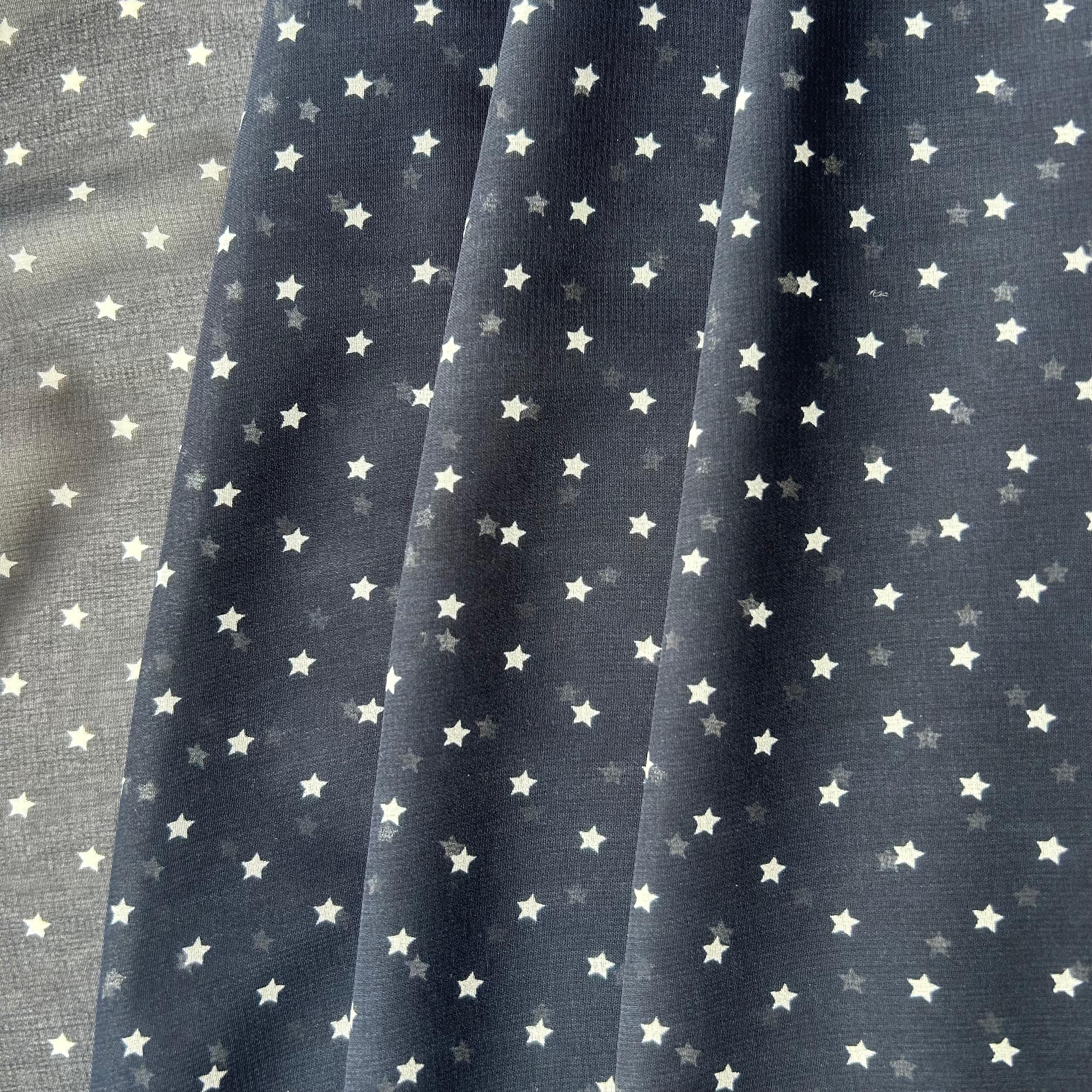 Retalho Camiseiro Translúcido - Azul -Estrelas