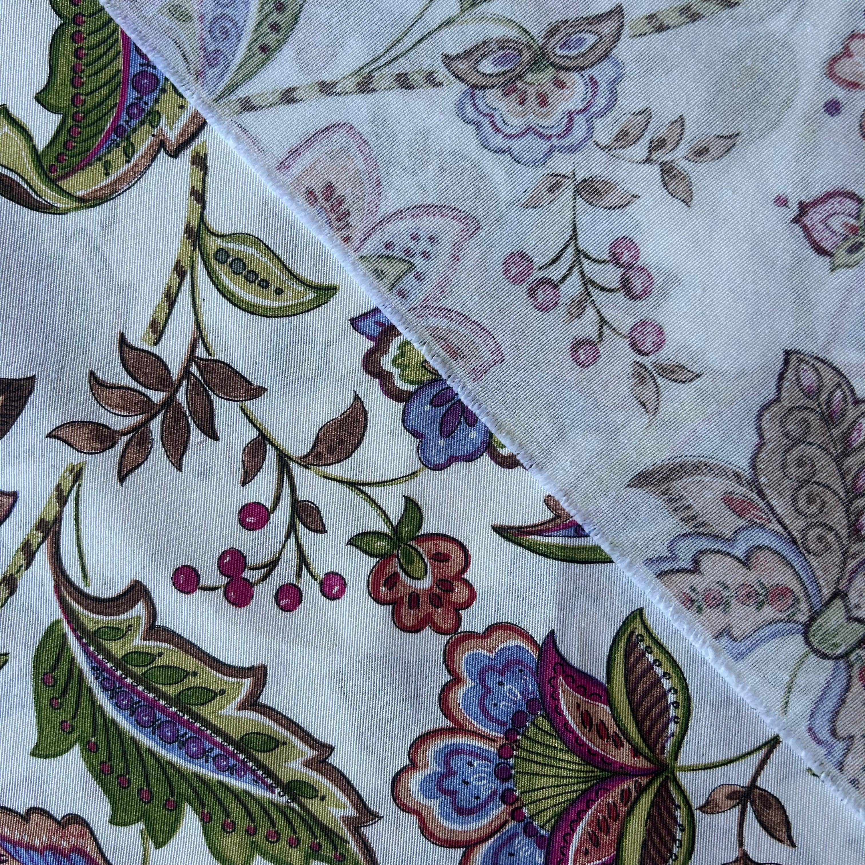 Loneta de decoração - Floral - Branco&Verde