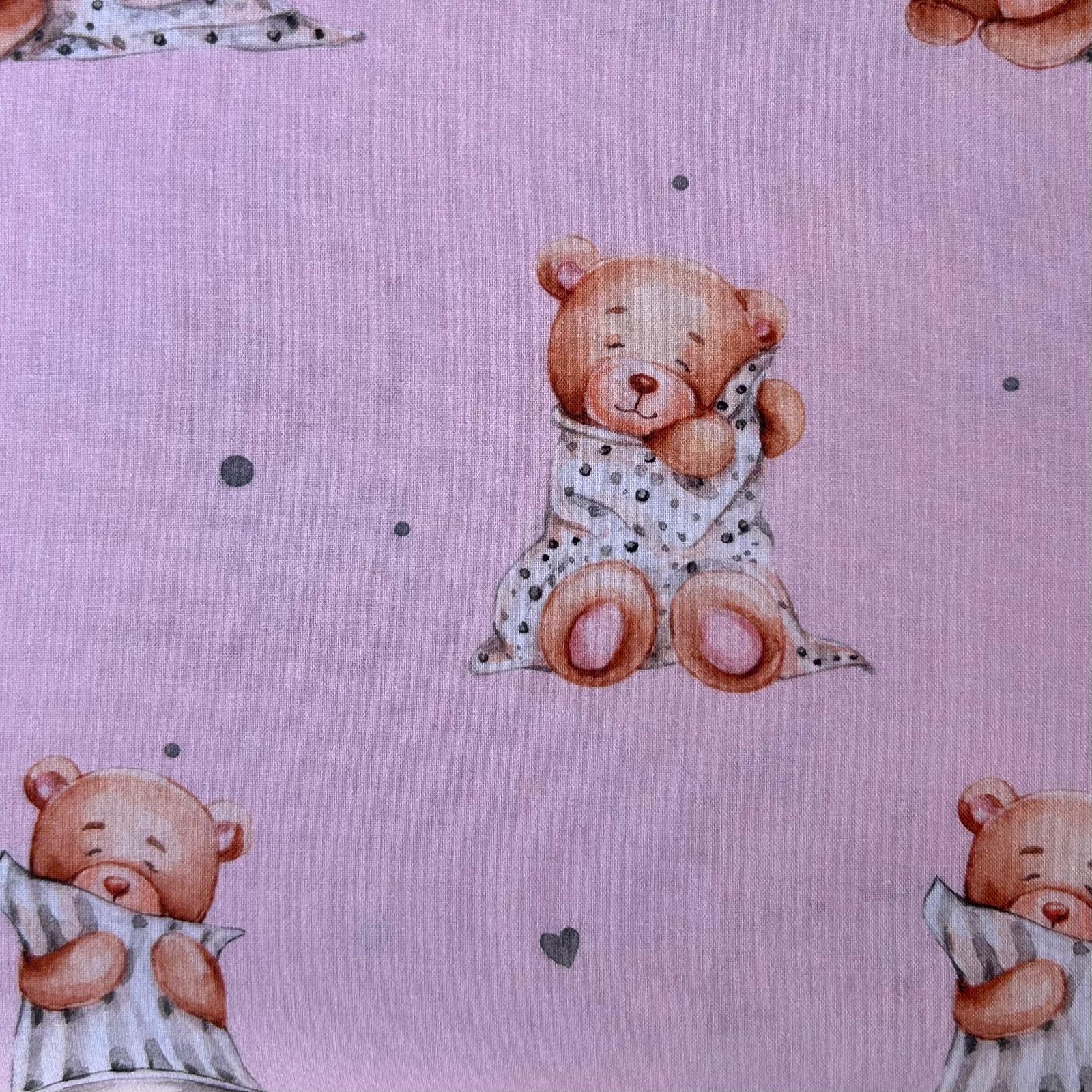 Algodão Estampado - Ursinho - Rosa