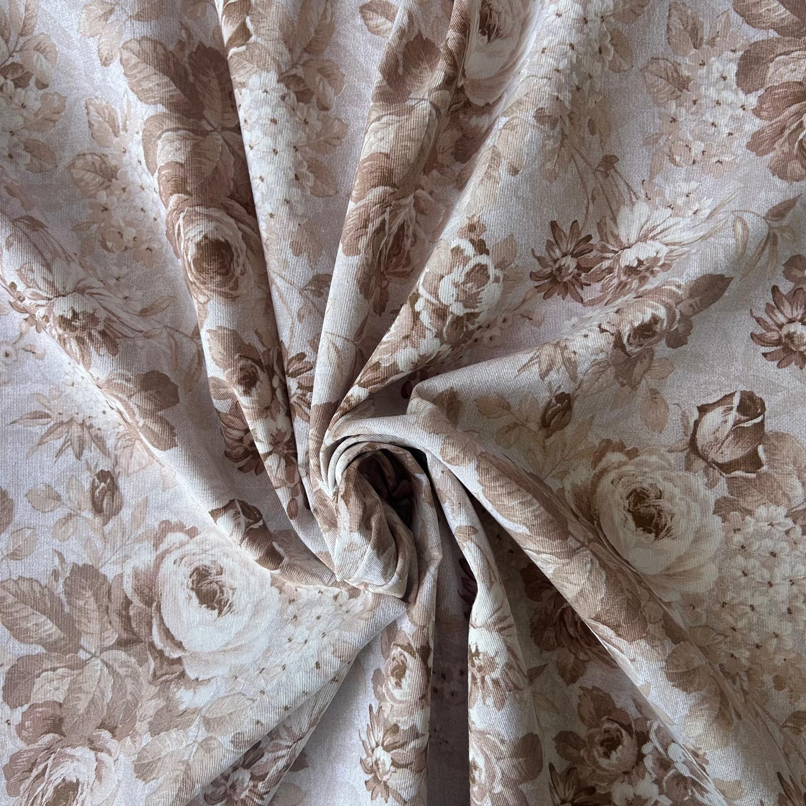 Loneta de decoração-Floral-Bege
