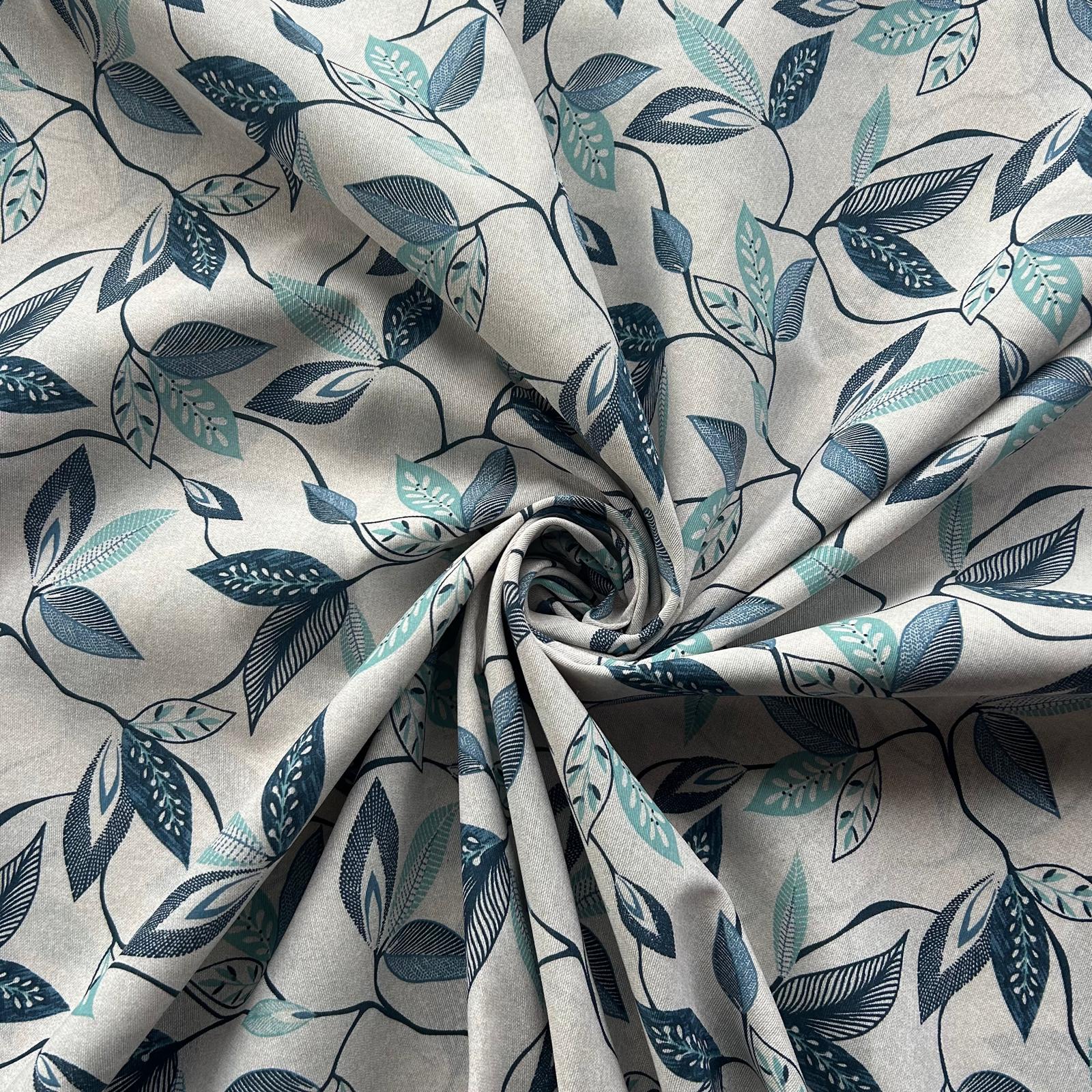 Loneta de decoração - Floral - Azul