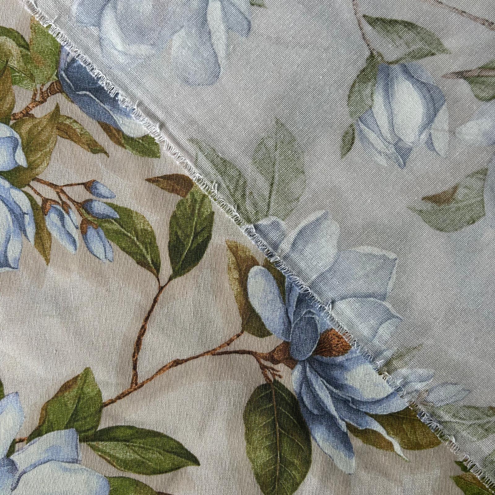 Loneta de decoração-Floral-Azul&Verde