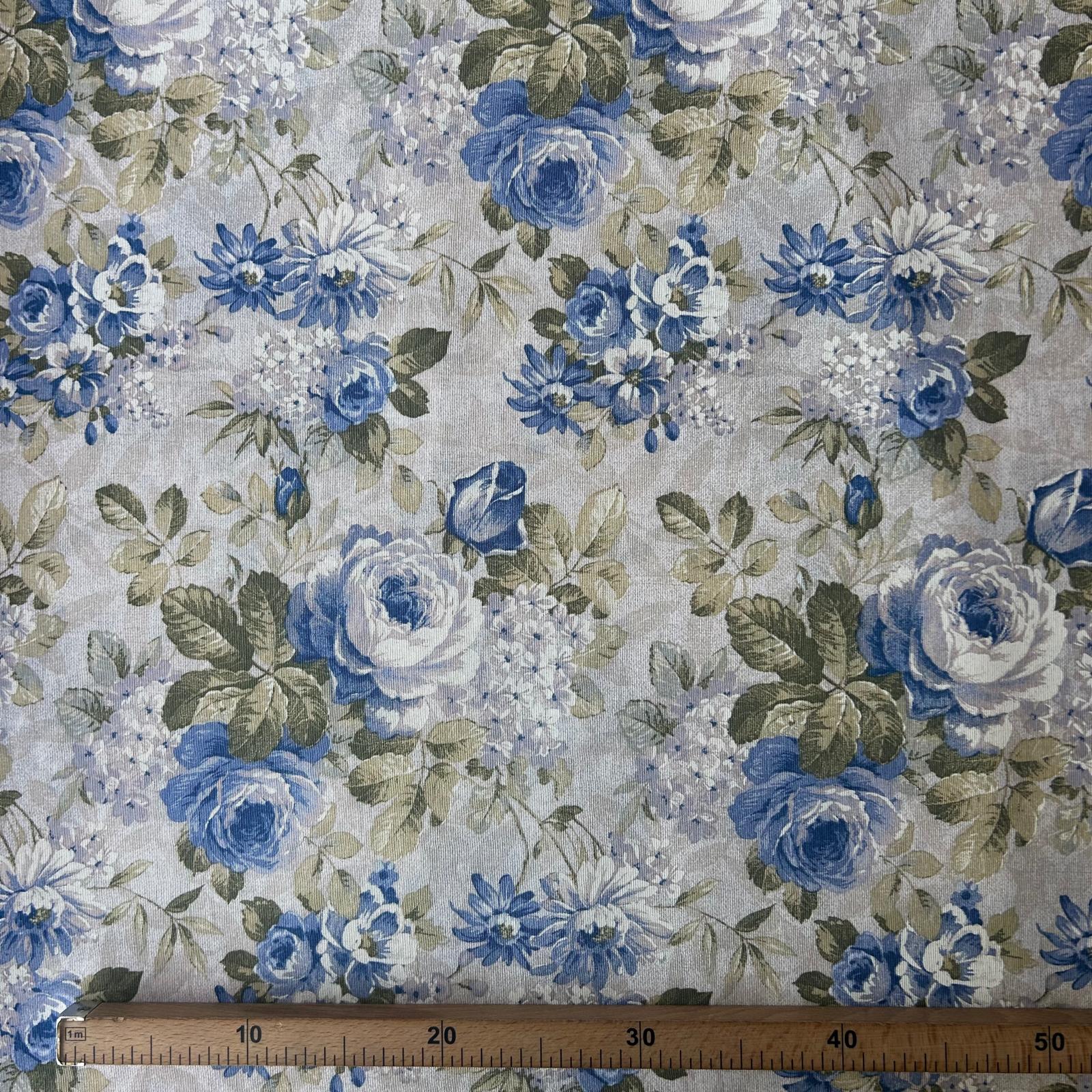 Loneta de decoração-Floral-Azul