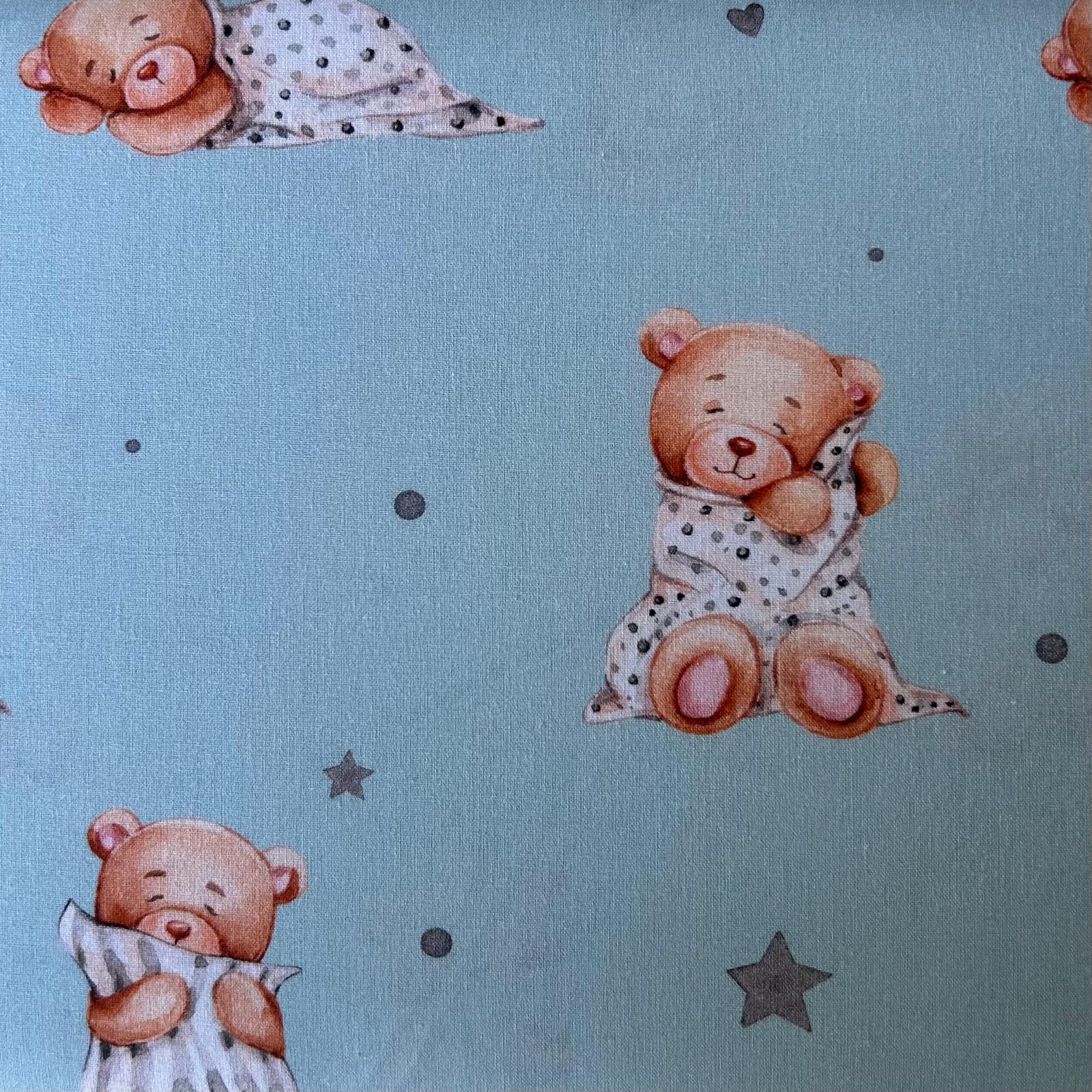 Algodão Estampado - Ursinho - Azul