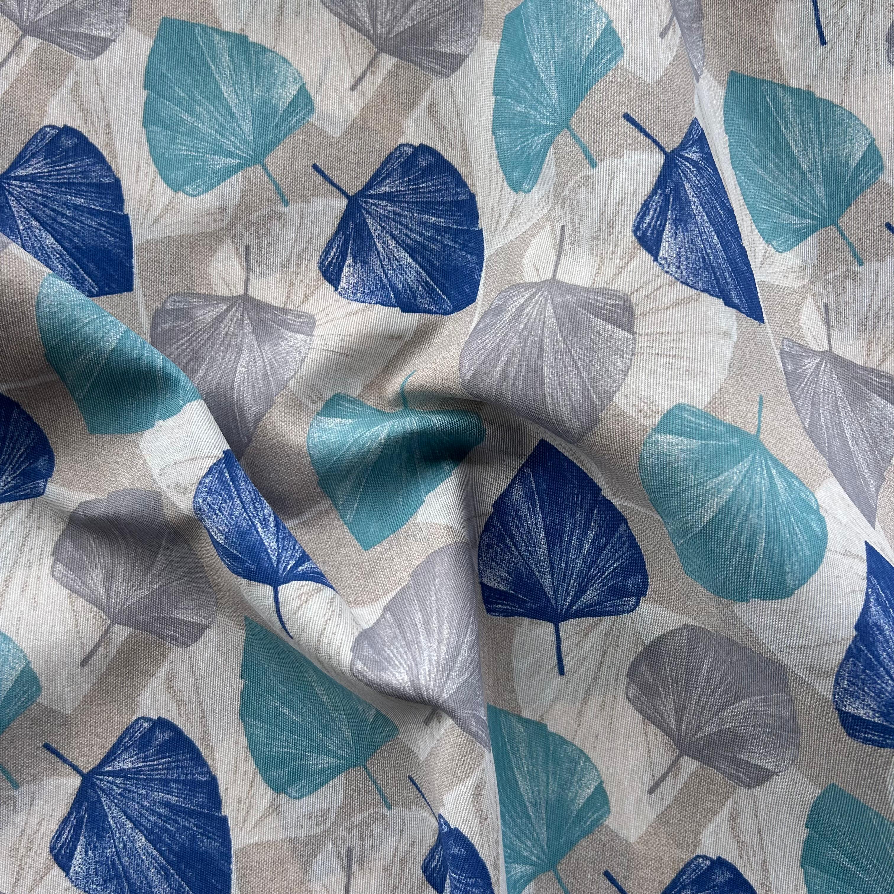 Loneta de decoração - Floral - Azul