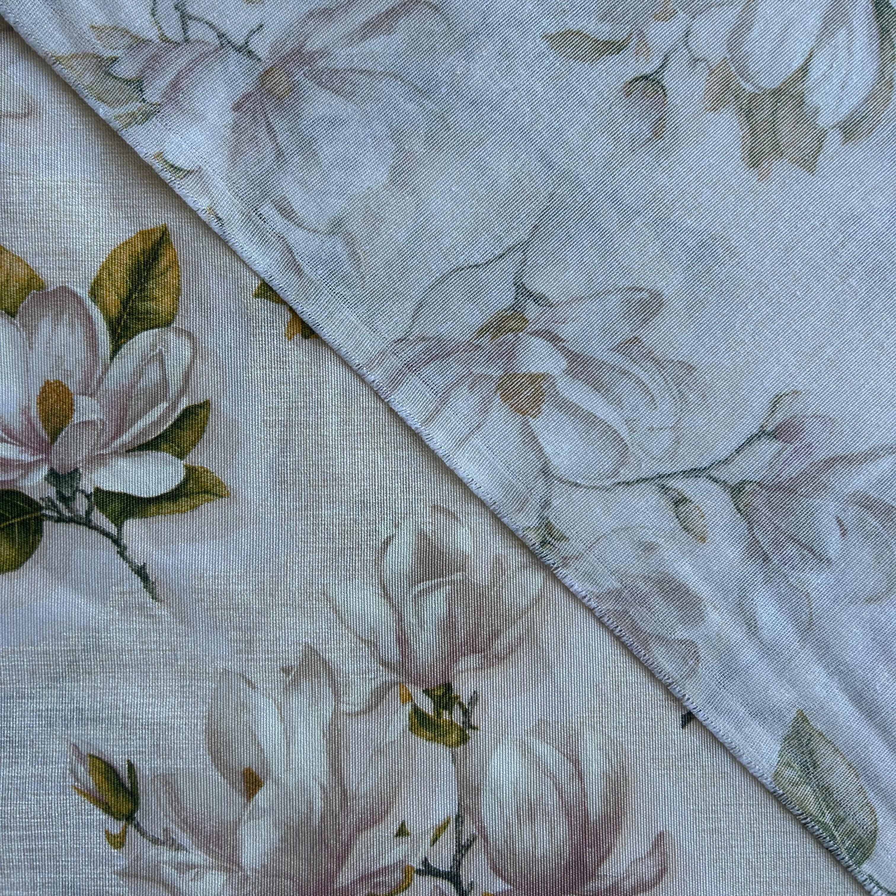 Loneta de decoração - Floral - Verde&Rosa