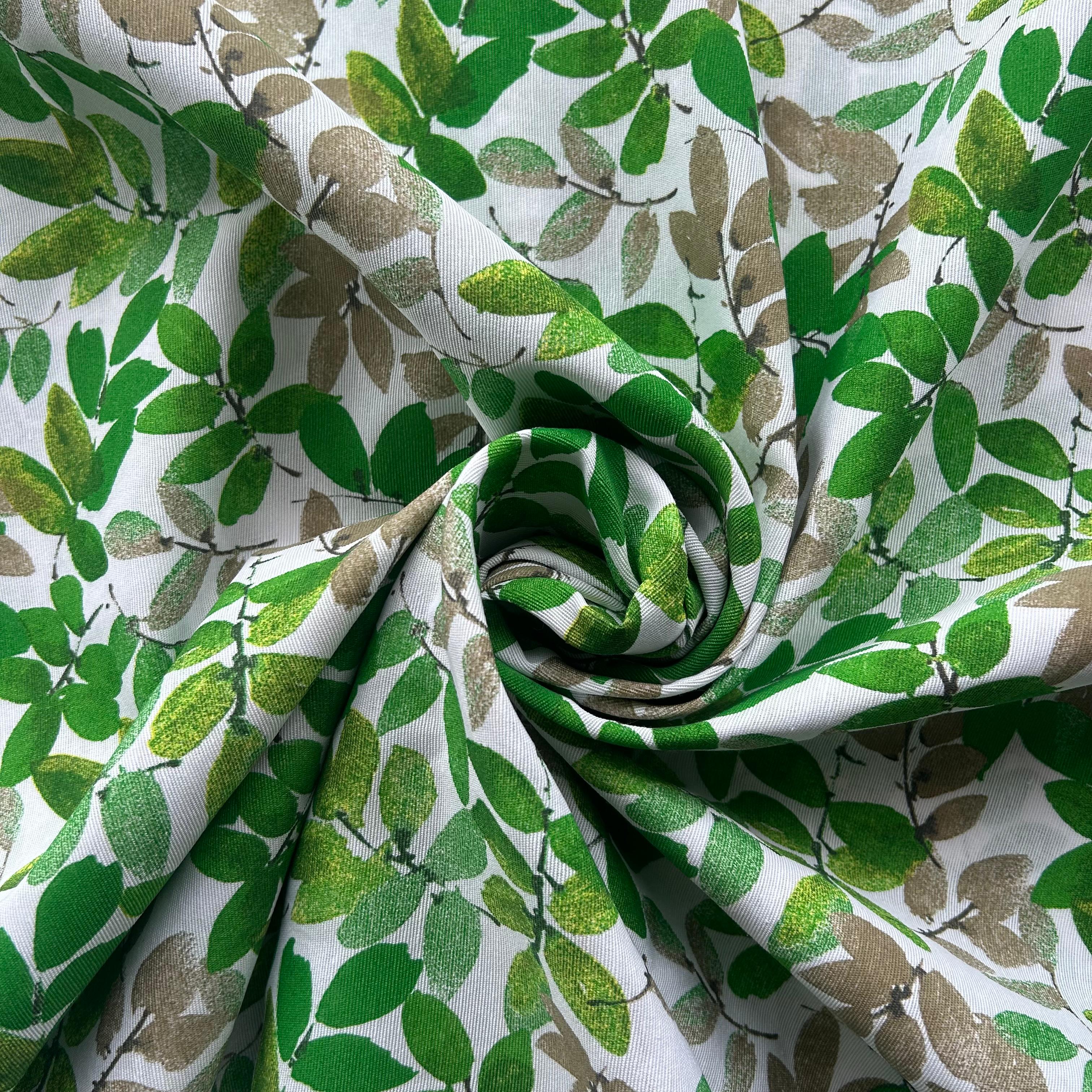 Loneta de decoração - Floral - Verde