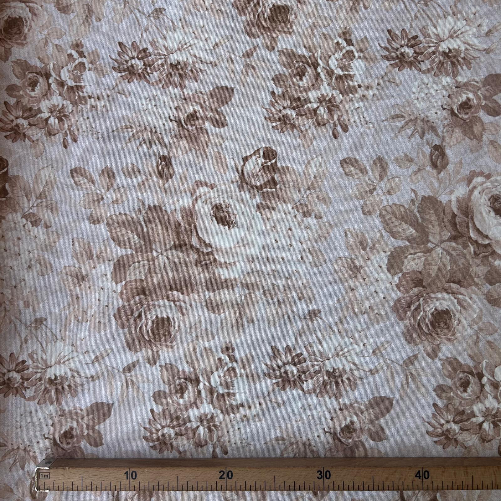 Loneta de decoração-Floral-Bege