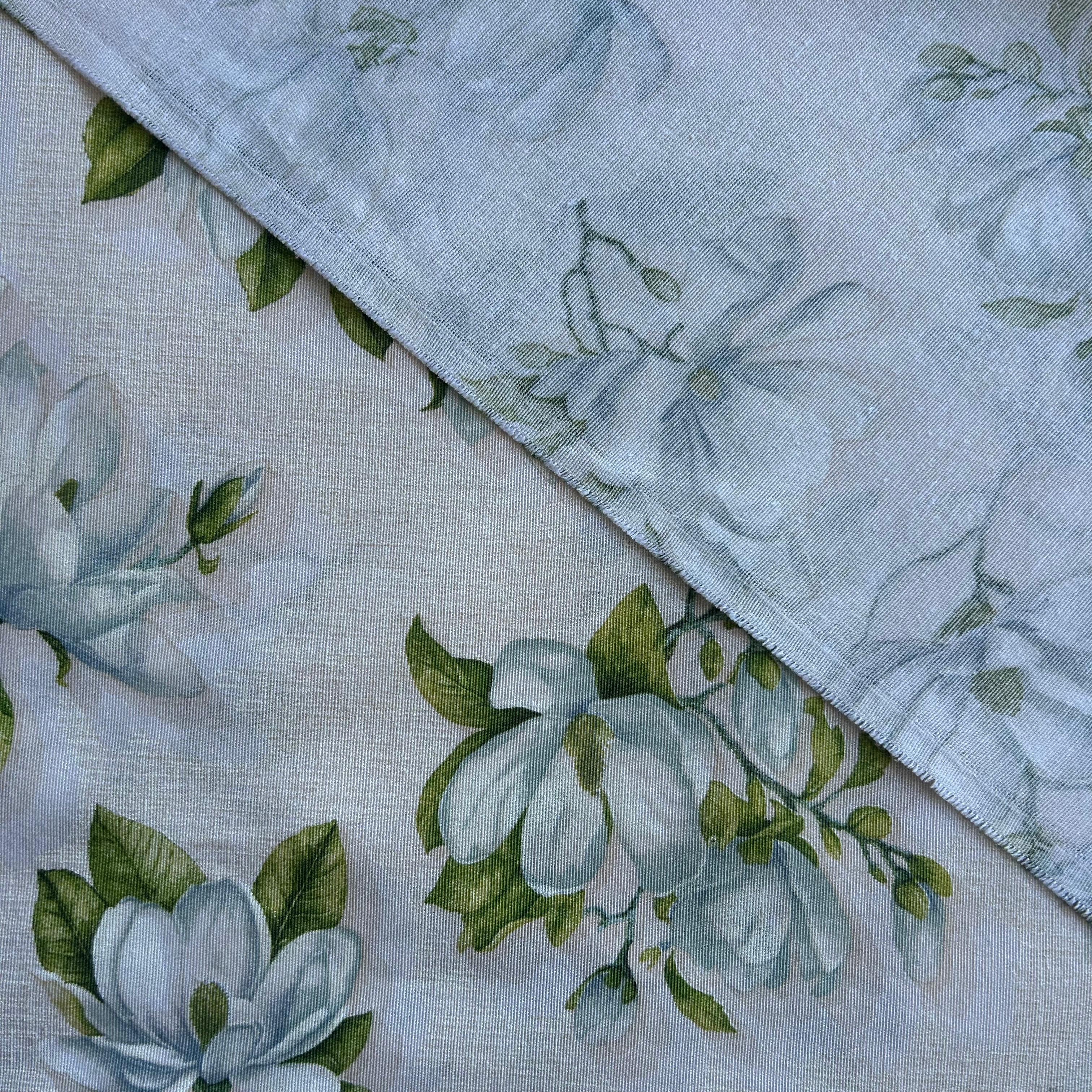 Loneta de decoração - Floral - Verde&Azul