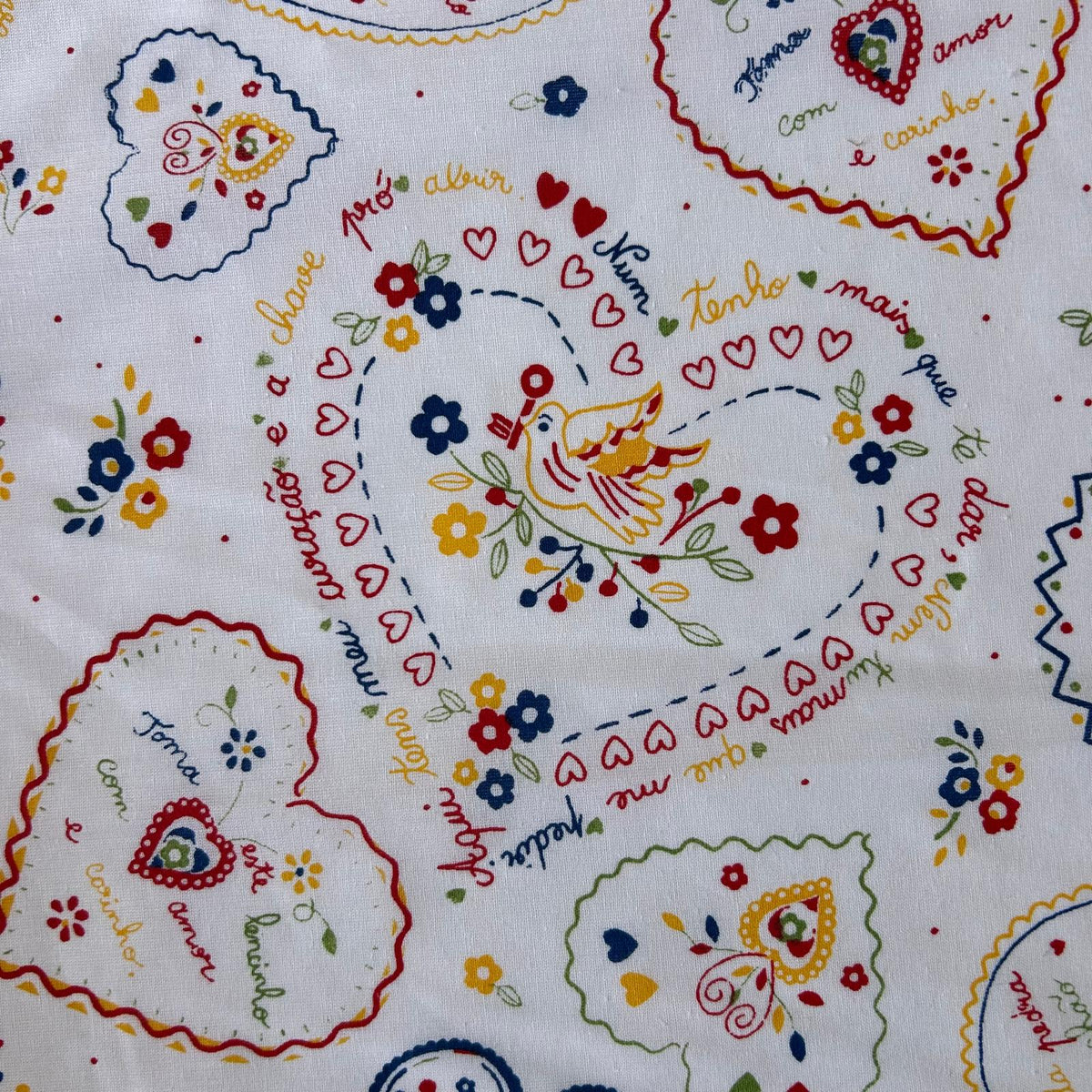 Popeline Estampado Namorados Branco