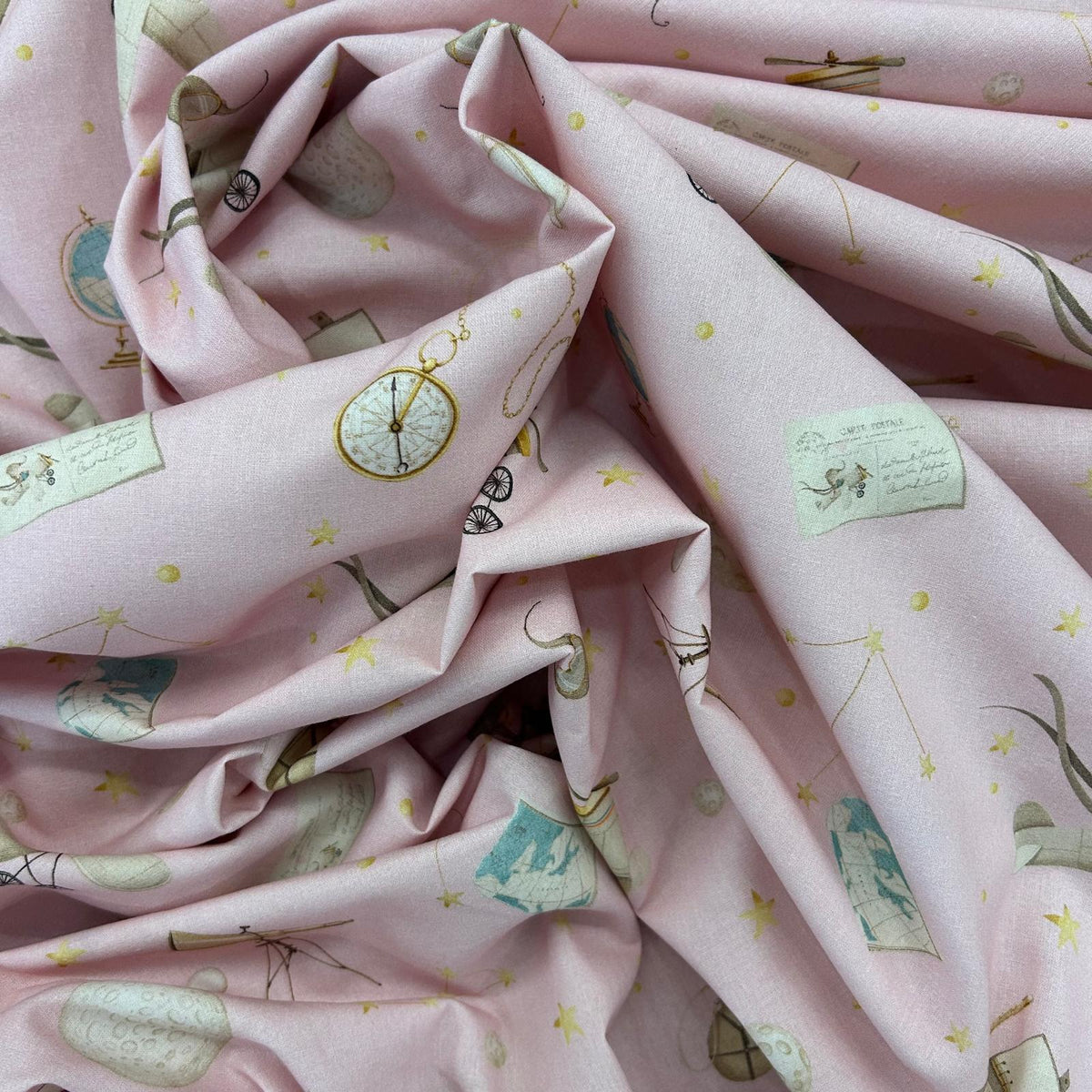 Algodão Estampado- Rosa