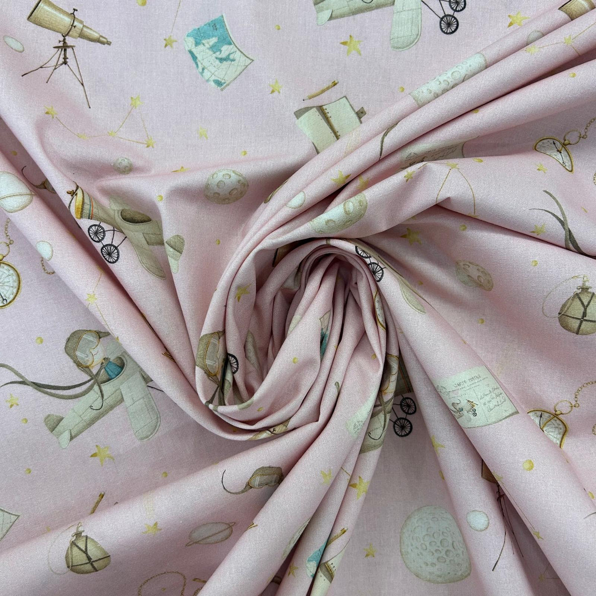 Algodão Estampado- Rosa