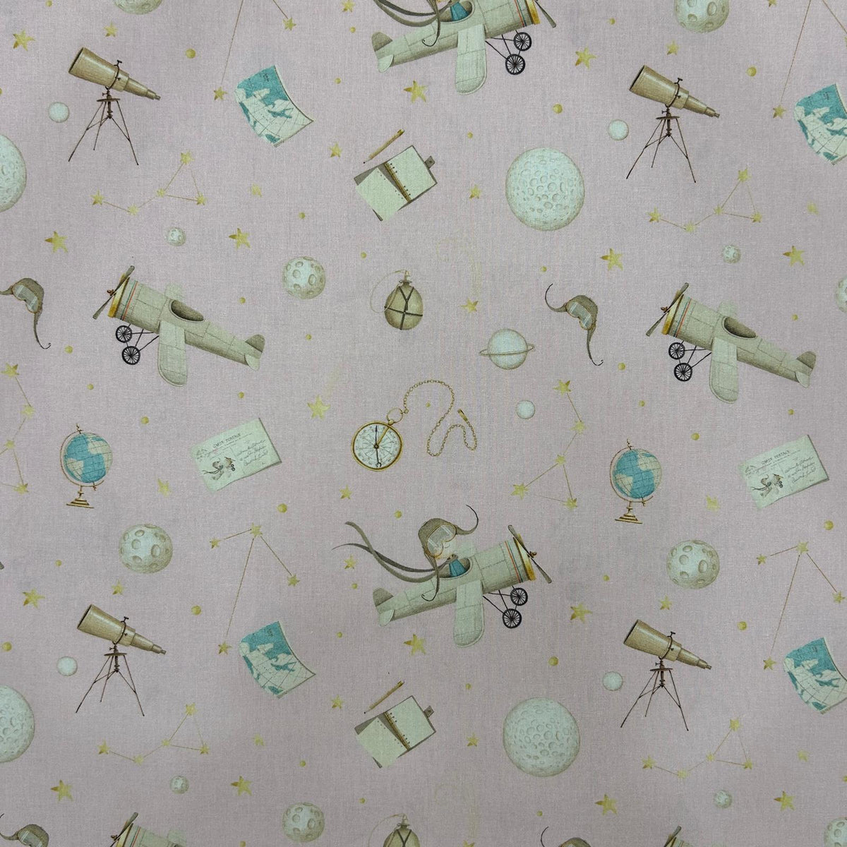 Algodão Estampado- Rosa