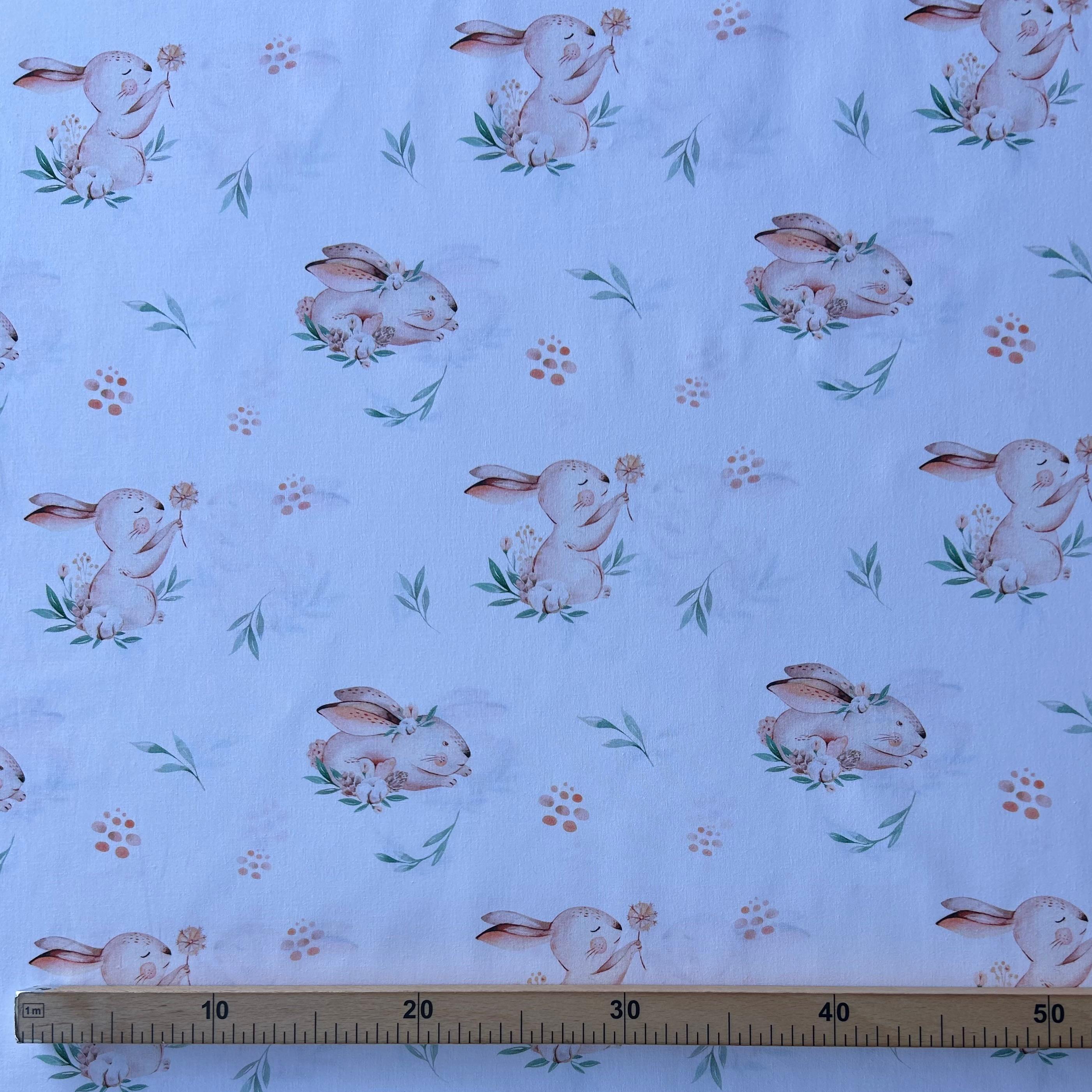 Algodão Estampado Coelho Branco